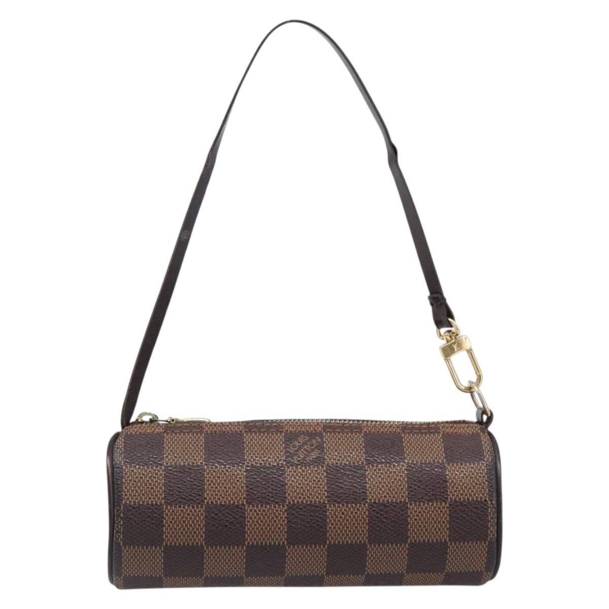 LOUIS VUITTON Damier Ebene Papillon Pouch LV Auth SW2679