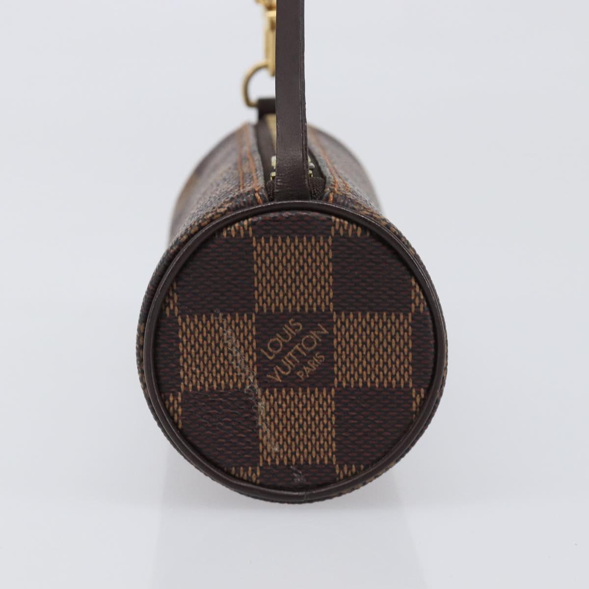 LOUIS VUITTON Damier Ebene Papillon Pouch LV Auth SW2679