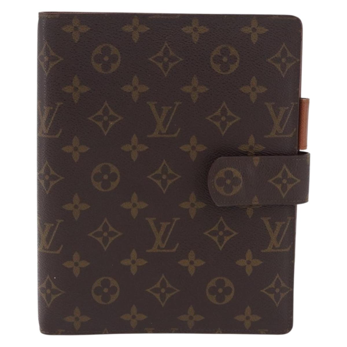 LOUIS VUITTON Monogram Agenda GM Day Planner Cover R20006 LV Auth SW2681