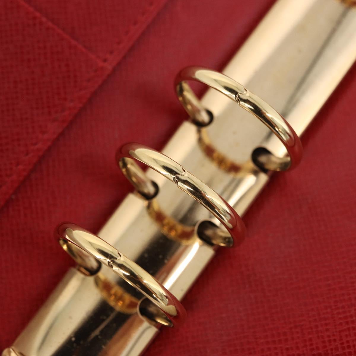 LOUIS VUITTON Epi Agenda MM Day Planner Cover Red R20047 LV Auth SW2682