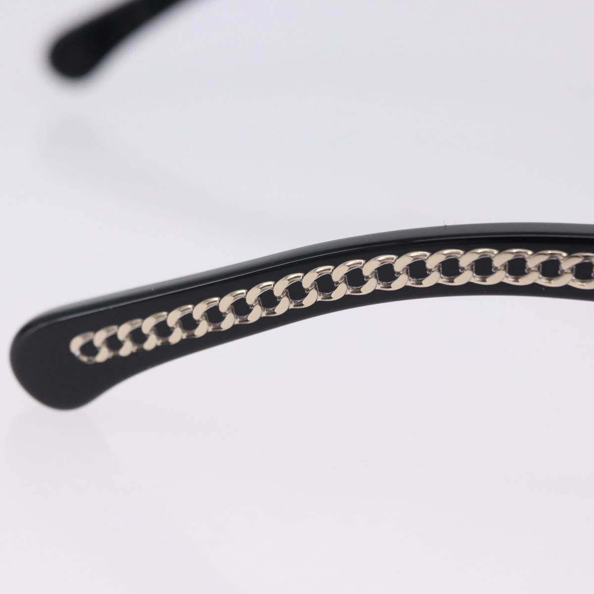 CHANEL COCO Mark Chain Rectangle Shape Sunglasses plastic CC Auth SW2687SAM