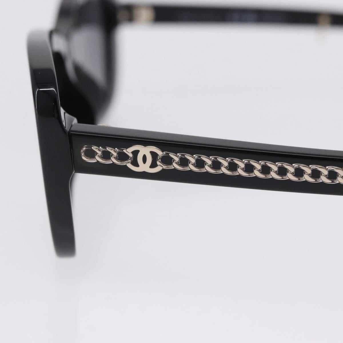 CHANEL COCO Mark Chain Rectangle Shape Sunglasses plastic CC Auth SW2687SAM