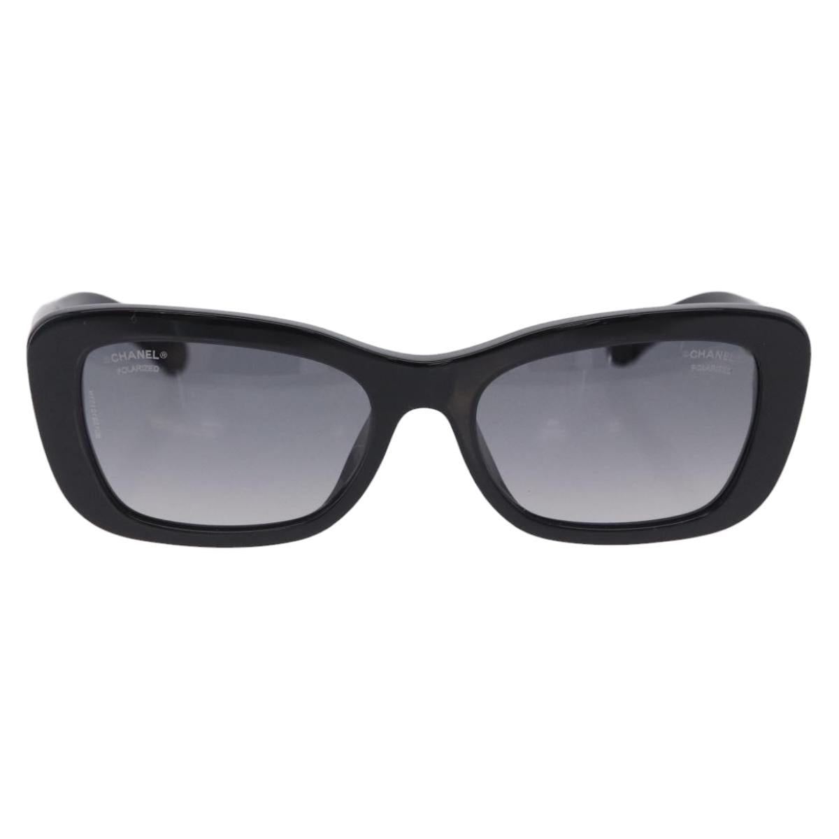 CHANEL COCO Mark Chain Rectangle Shape Sunglasses plastic CC Auth SW2687SAM