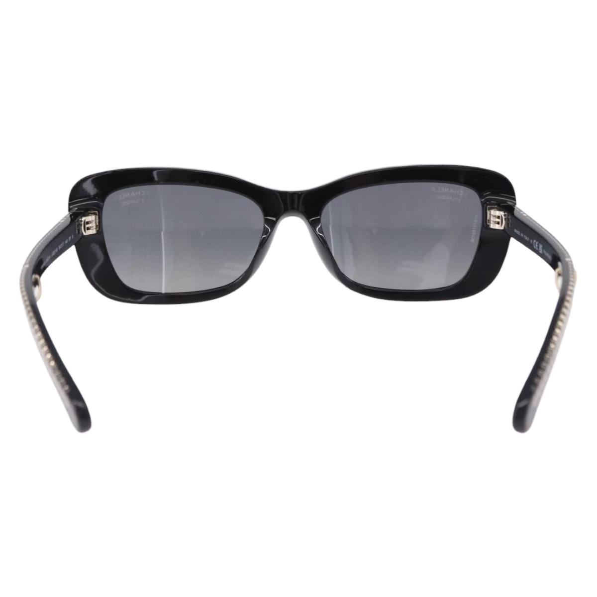 CHANEL COCO Mark Chain Rectangle Shape Sunglasses plastic CC Auth SW2687SAM