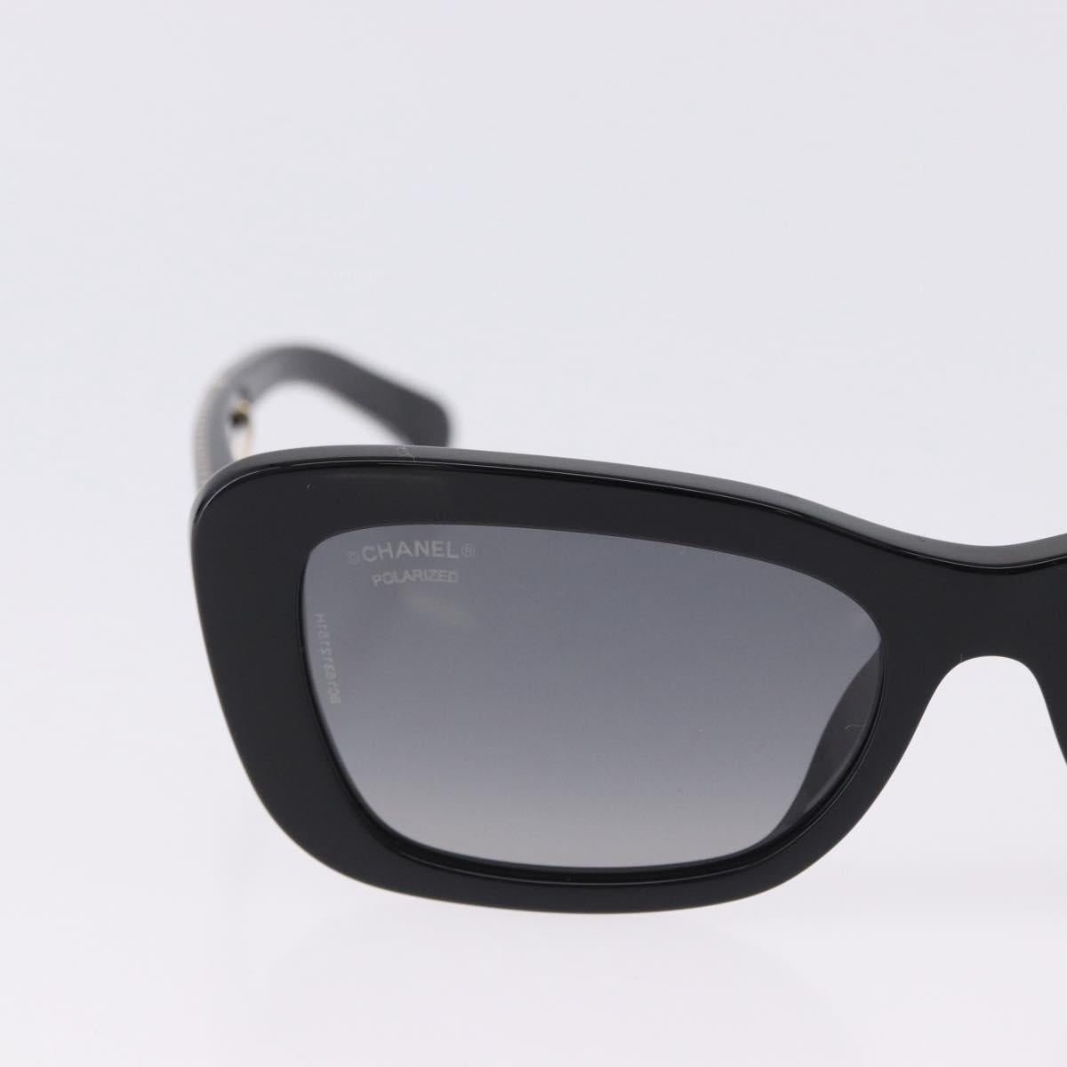 CHANEL COCO Mark Chain Rectangle Shape Sunglasses plastic CC Auth SW2687SAM