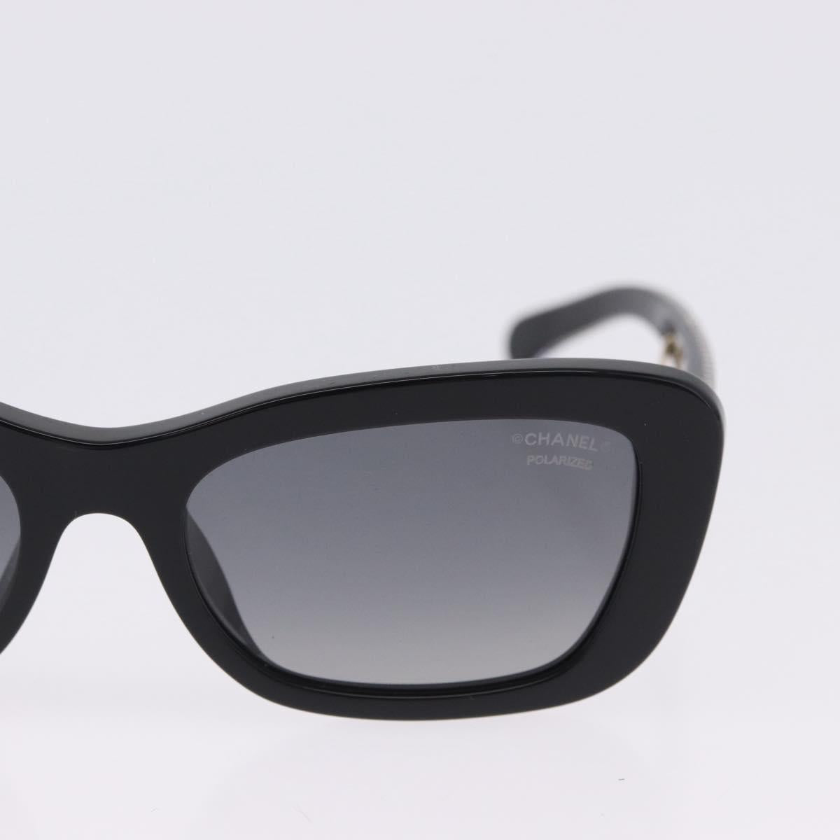 CHANEL COCO Mark Chain Rectangle Shape Sunglasses plastic CC Auth SW2687SAM