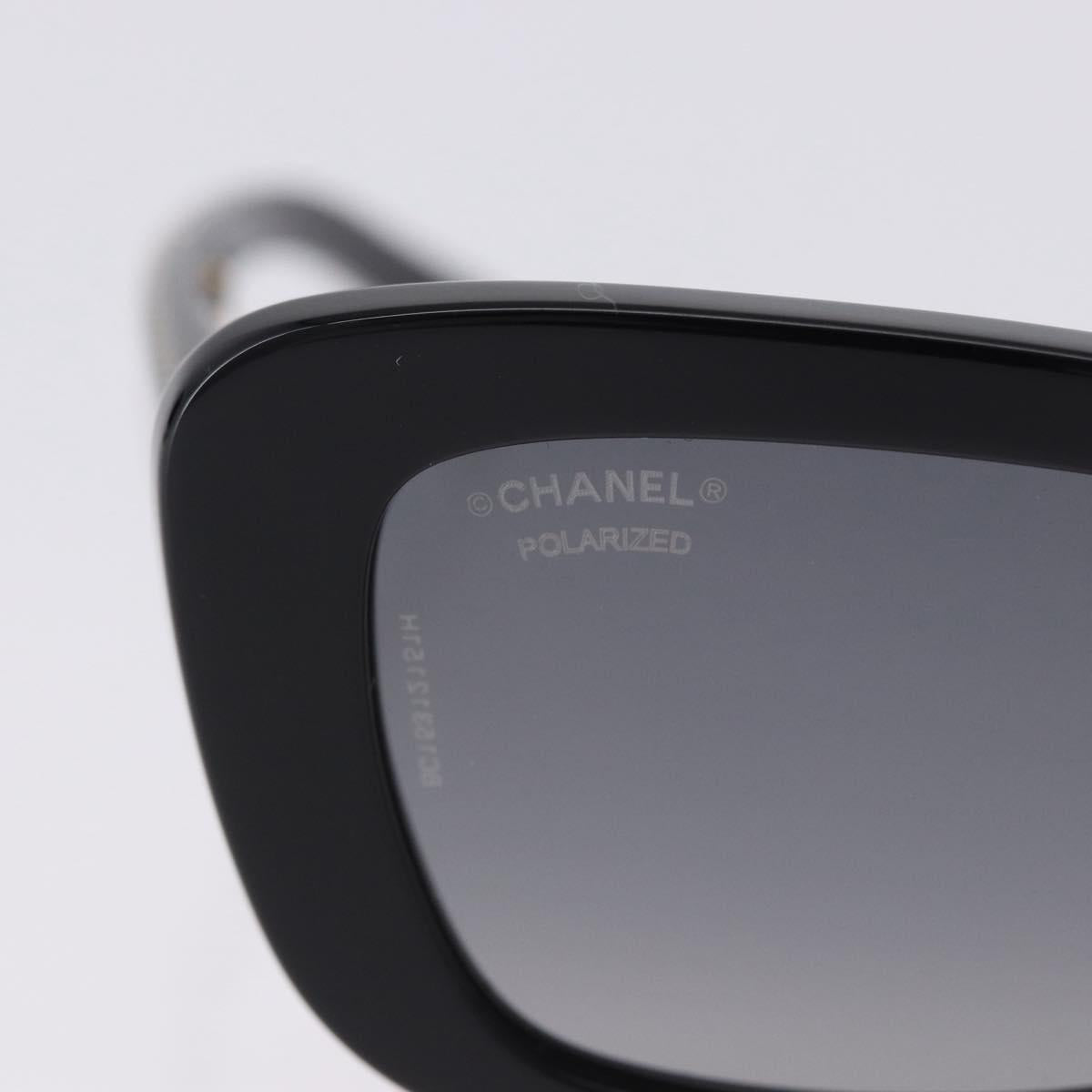 CHANEL COCO Mark Chain Rectangle Shape Sunglasses plastic CC Auth SW2687SAM