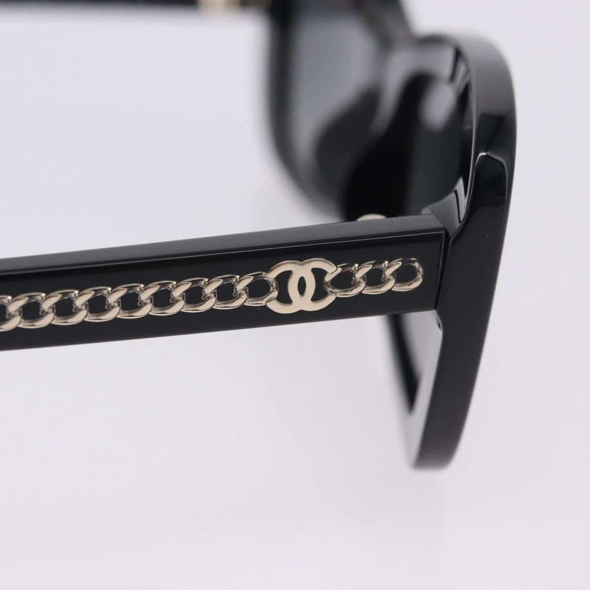 CHANEL COCO Mark Chain Rectangle Shape Sunglasses plastic CC Auth SW2687SAM