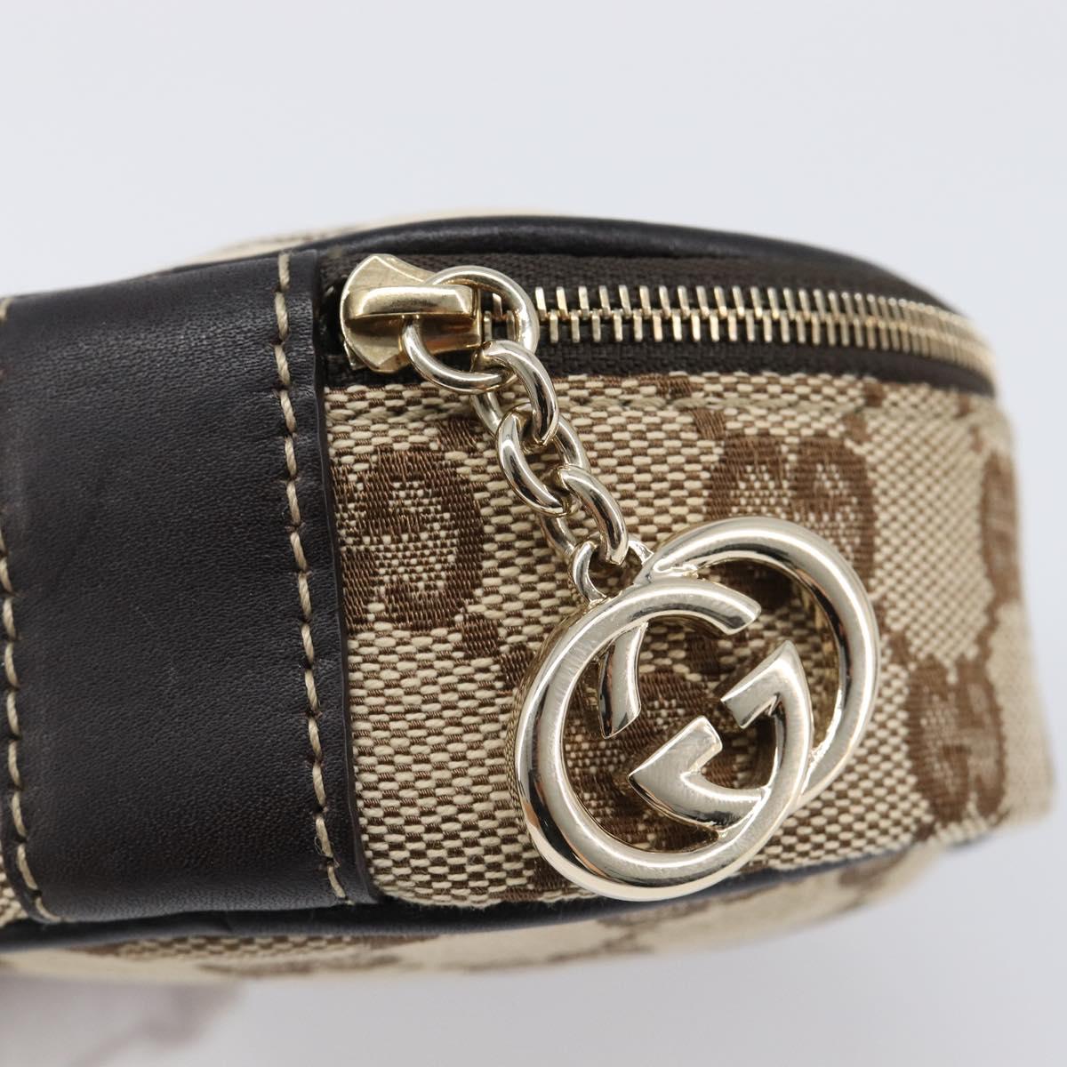 GUCCI GG Canvas Jewelry Case Beige Gold Tone 212247 Auth SW2691V