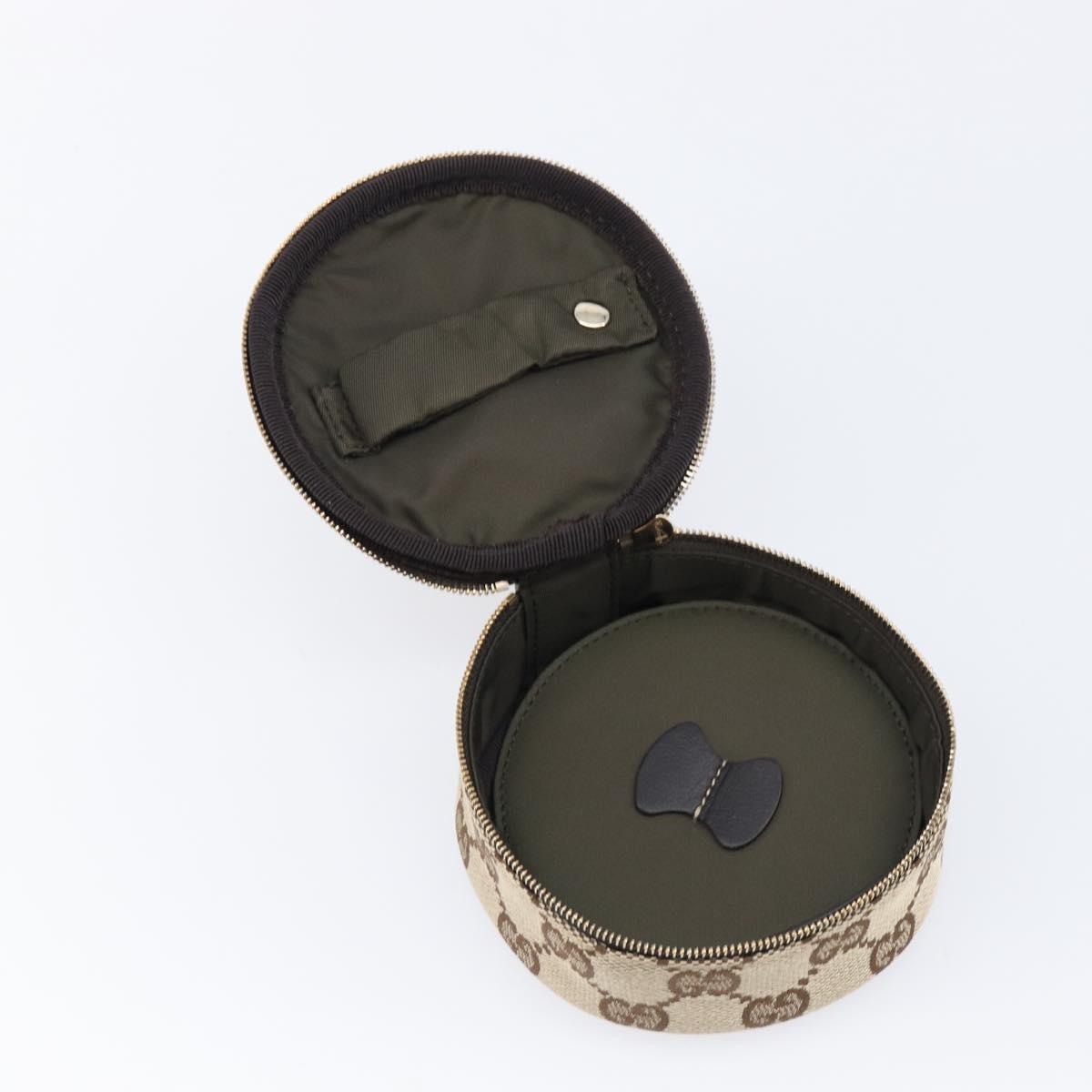 GUCCI GG Canvas Jewelry Case Beige Gold Tone 212247 Auth SW2691V