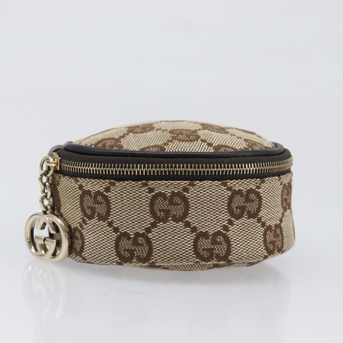 GUCCI GG Canvas Jewelry Case Beige Gold Tone 212247 Auth SW2691V