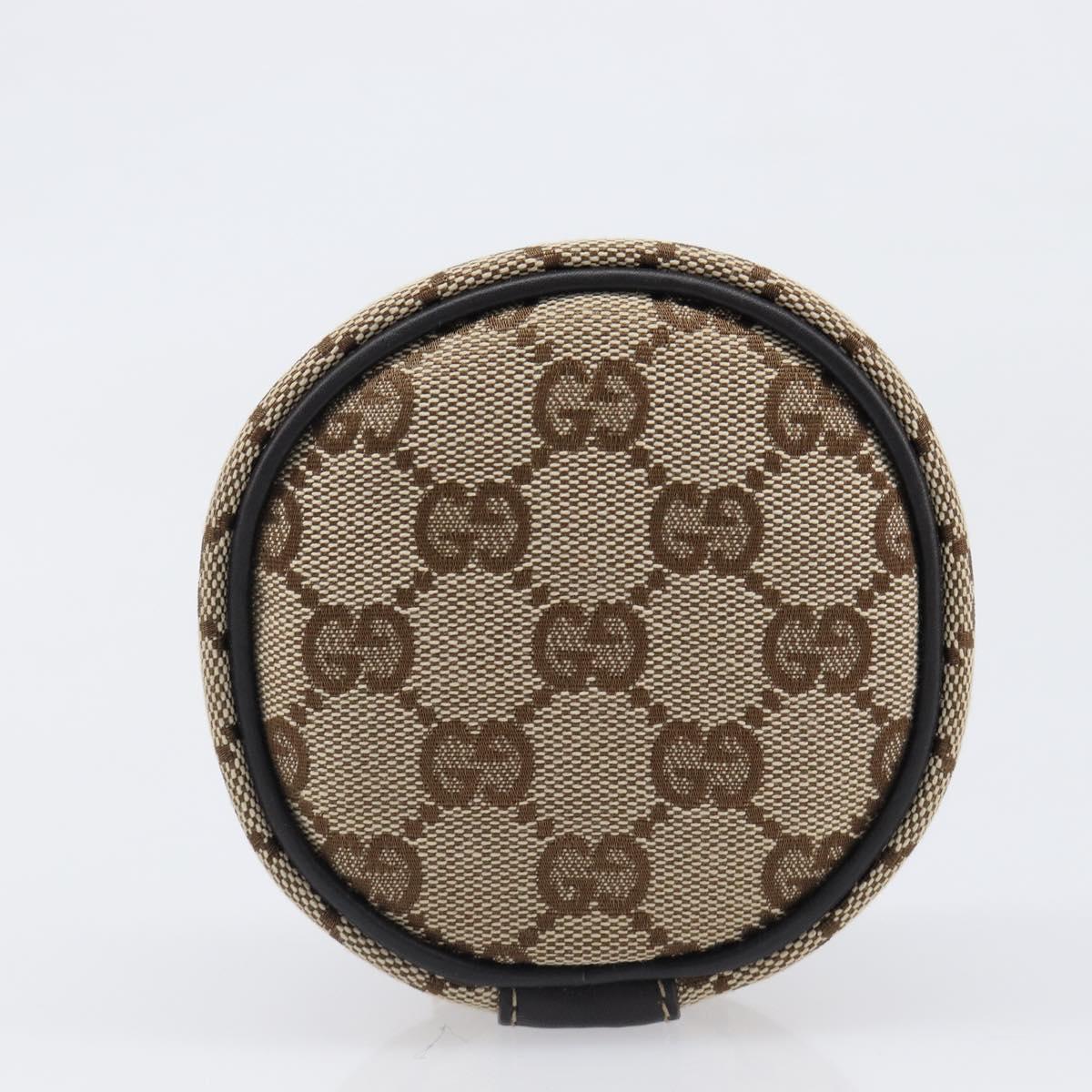 GUCCI GG Canvas Jewelry Case Beige Gold Tone 212247 Auth SW2691V