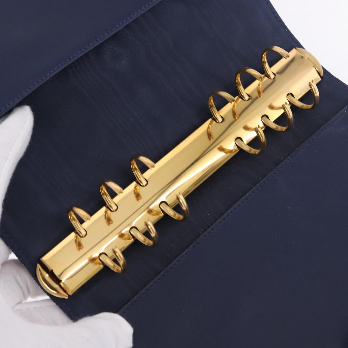CHANEL COCO Mark Day Planner Cover Denim Blue Gold CC Auth SW2693SAM