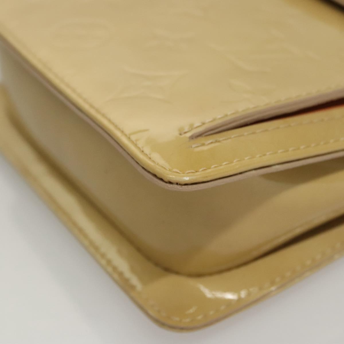 LOUIS VUITTON Monogram Vernis Motto Accessory Pouch Beige M91136 LV Auth sw270