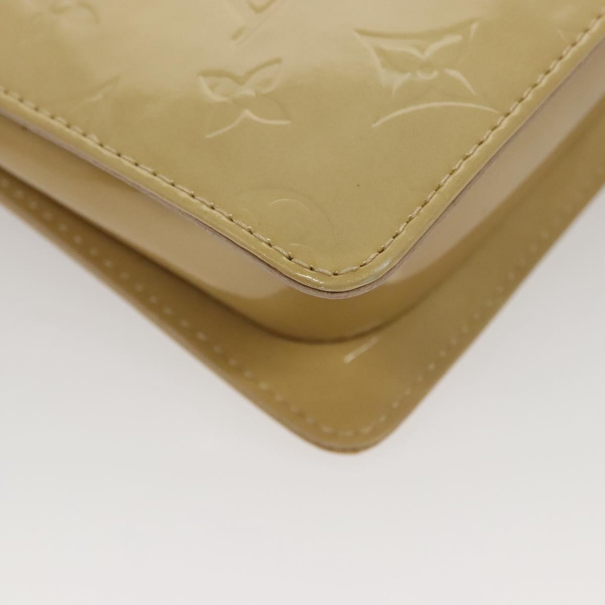 LOUIS VUITTON Monogram Vernis Motto Accessory Pouch Beige M91136 LV Auth sw270