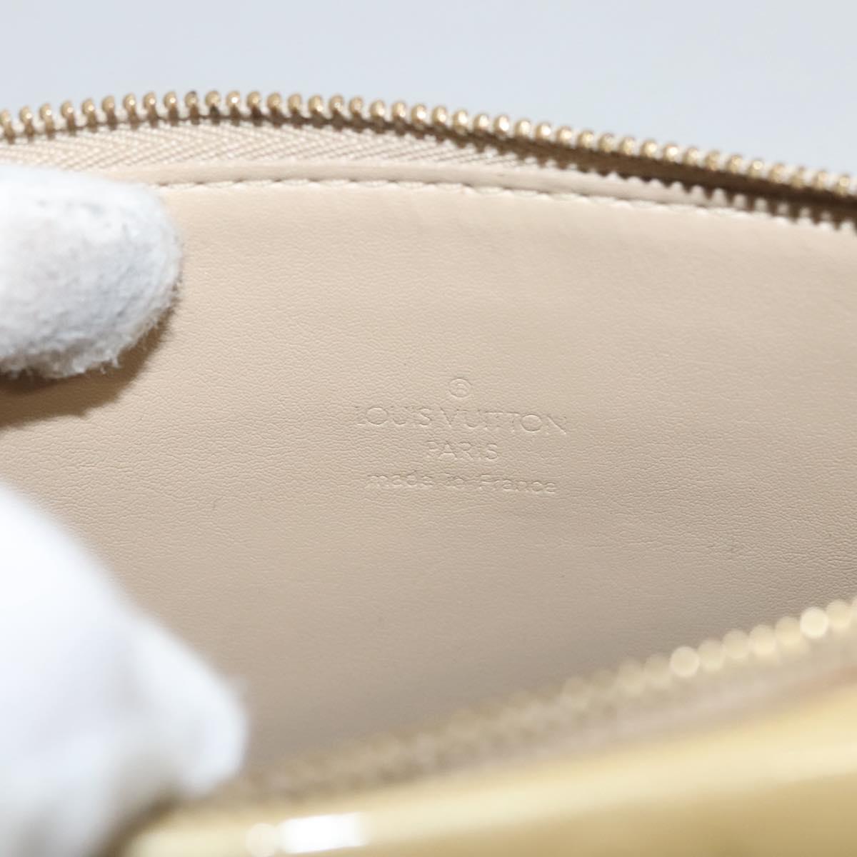 LOUIS VUITTON Monogram Vernis Motto Accessory Pouch Beige M91136 LV Auth sw270