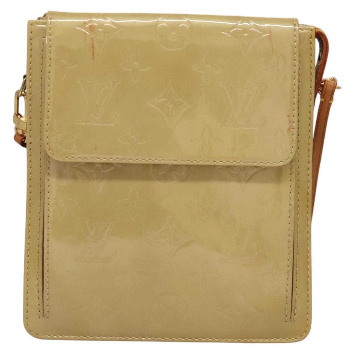 LOUIS VUITTON Monogram Vernis Motto Accessory Pouch Beige M91136 LV Auth sw270