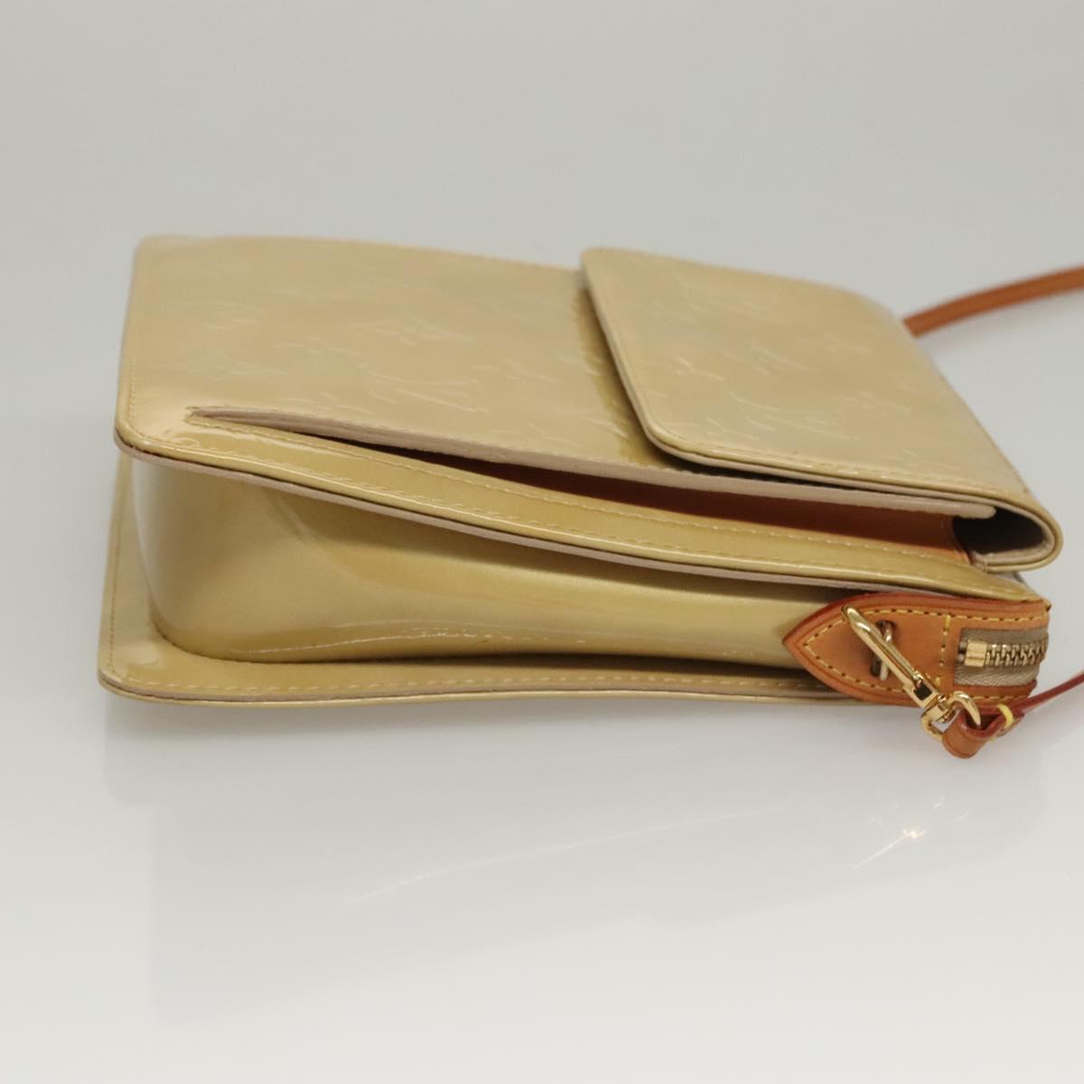 LOUIS VUITTON Monogram Vernis Motto Accessory Pouch Beige M91136 LV Auth sw270