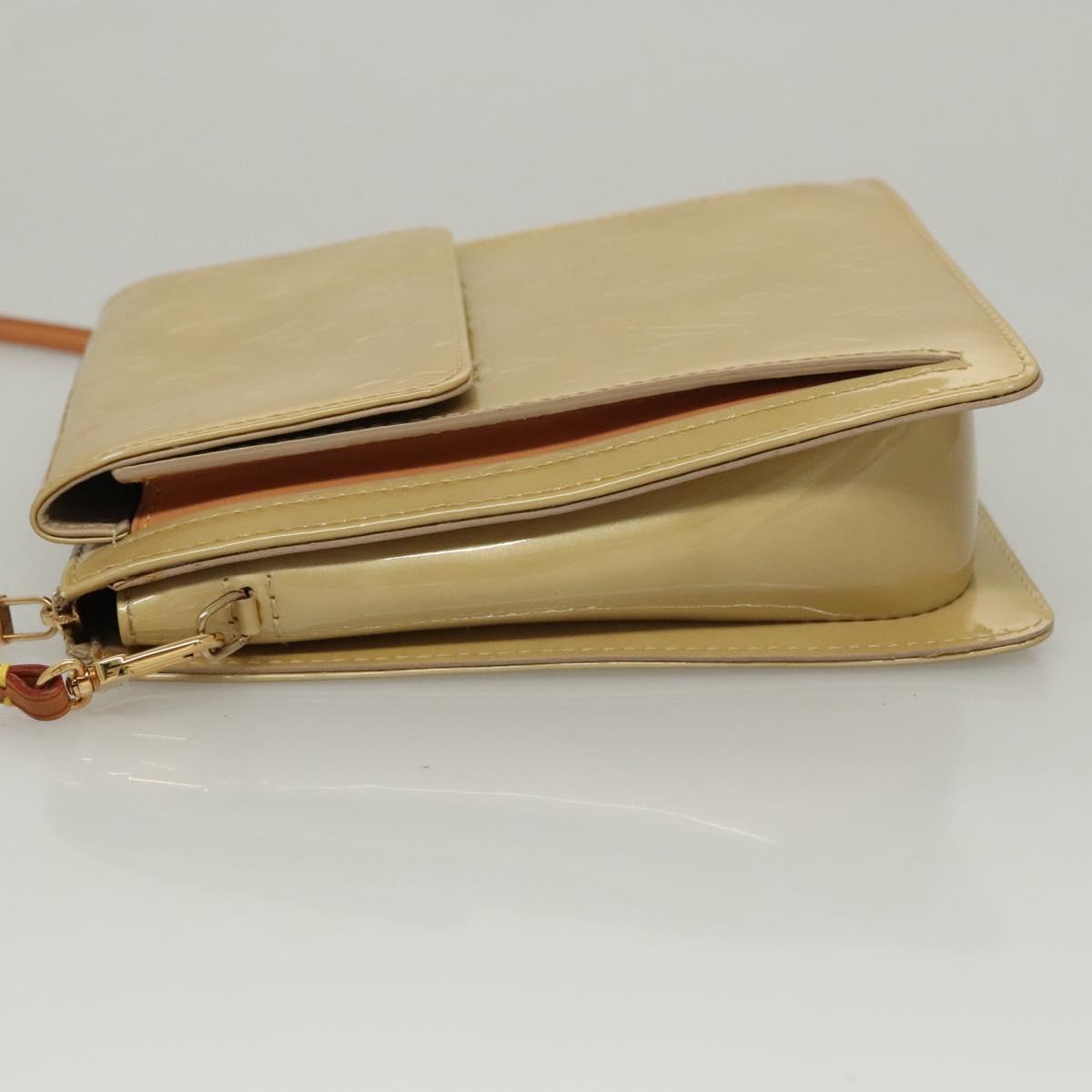 LOUIS VUITTON Monogram Vernis Motto Accessory Pouch Beige M91136 LV Auth sw270