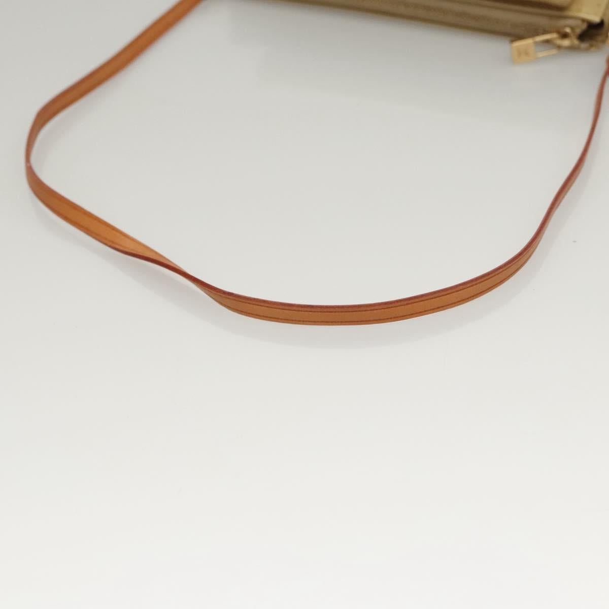 LOUIS VUITTON Monogram Vernis Motto Accessory Pouch Beige M91136 LV Auth sw270