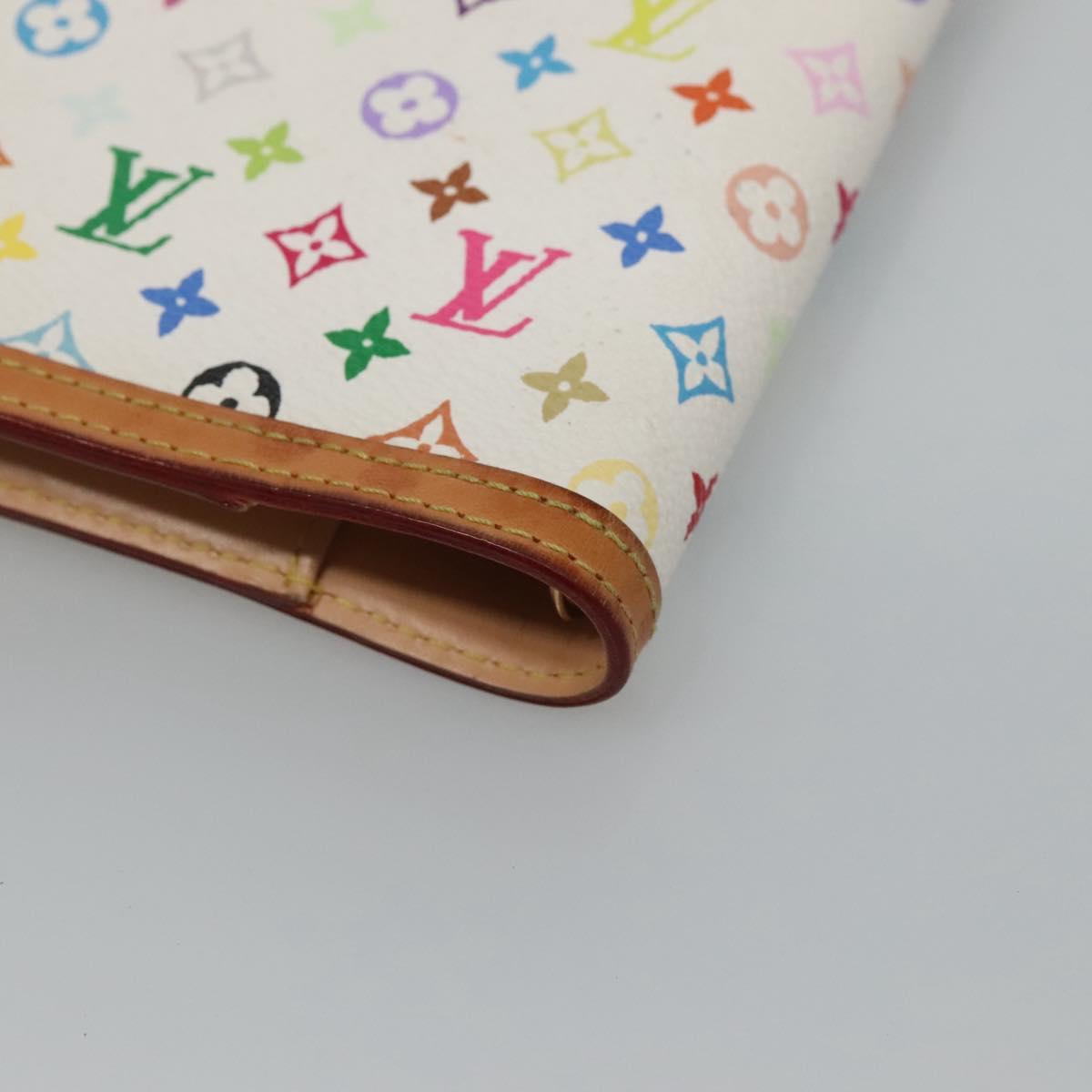 LOUIS VUITTON Multicolor Agenda PM Day Planner Cover White R21074 LV Auth sw275V