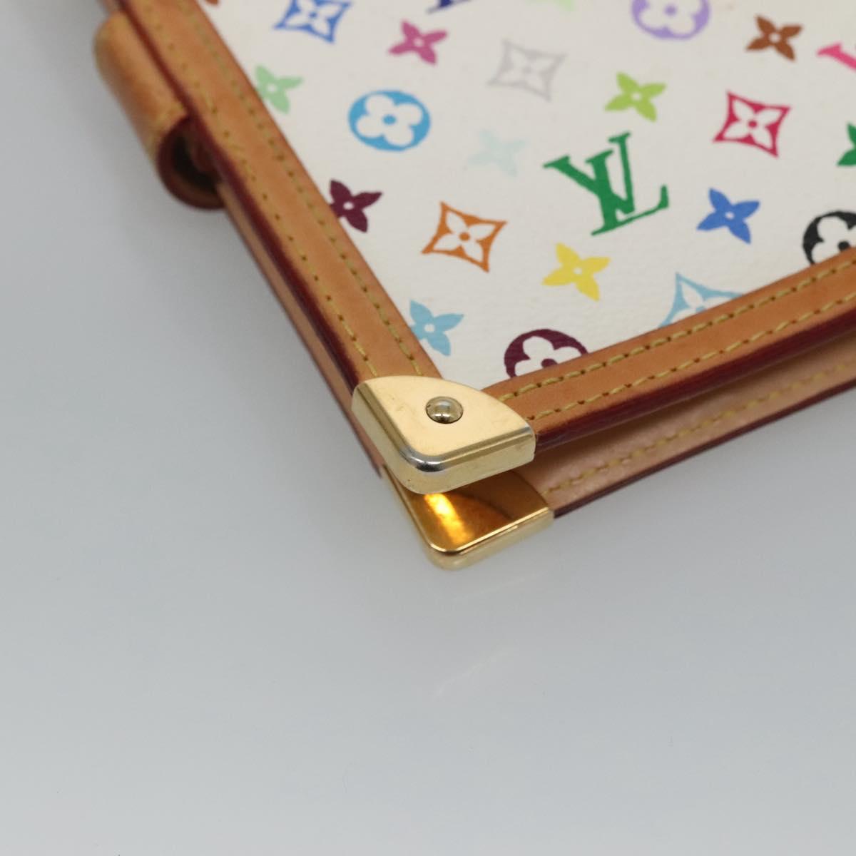 LOUIS VUITTON Multicolor Agenda PM Day Planner Cover White R21074 LV Auth sw275V