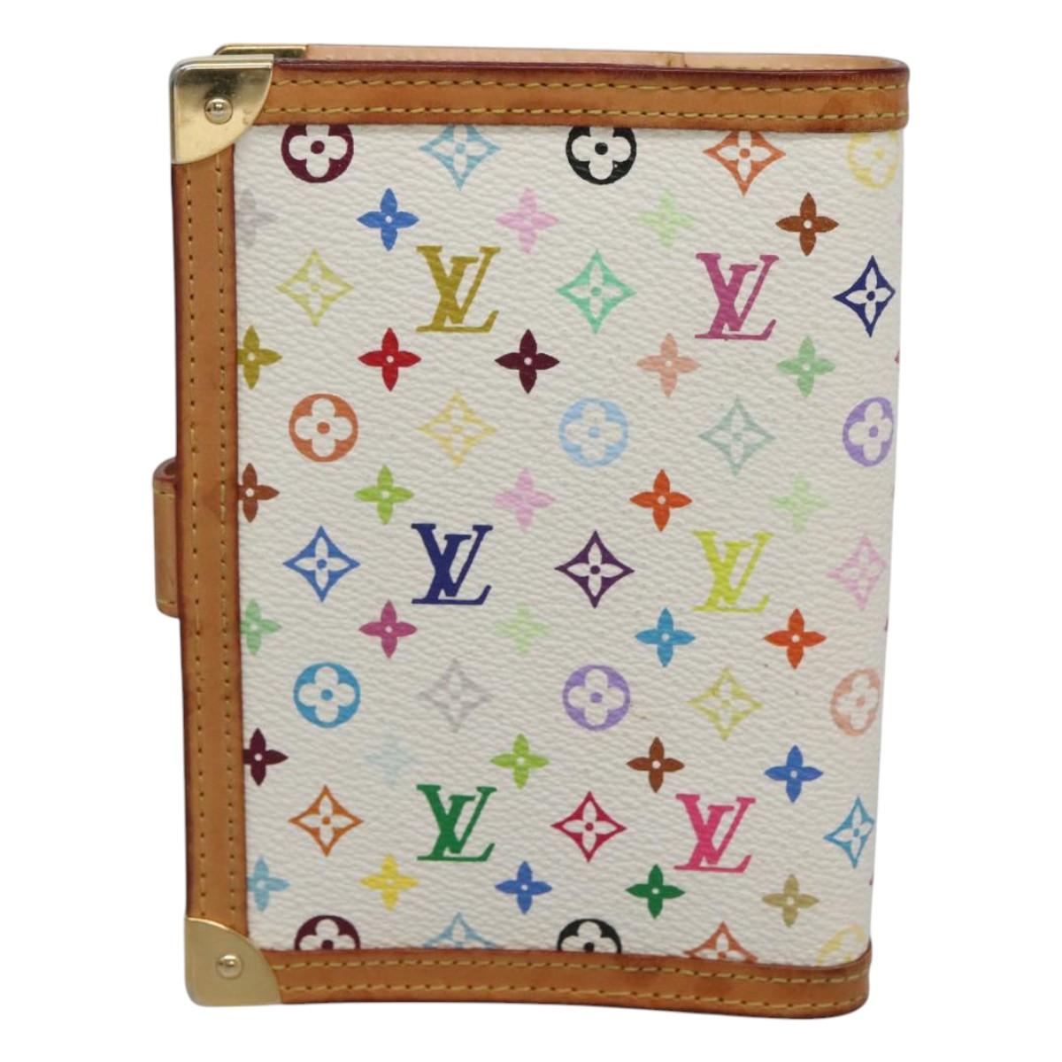 LOUIS VUITTON Multicolor Agenda PM Day Planner Cover White R21074 LV Auth sw275V