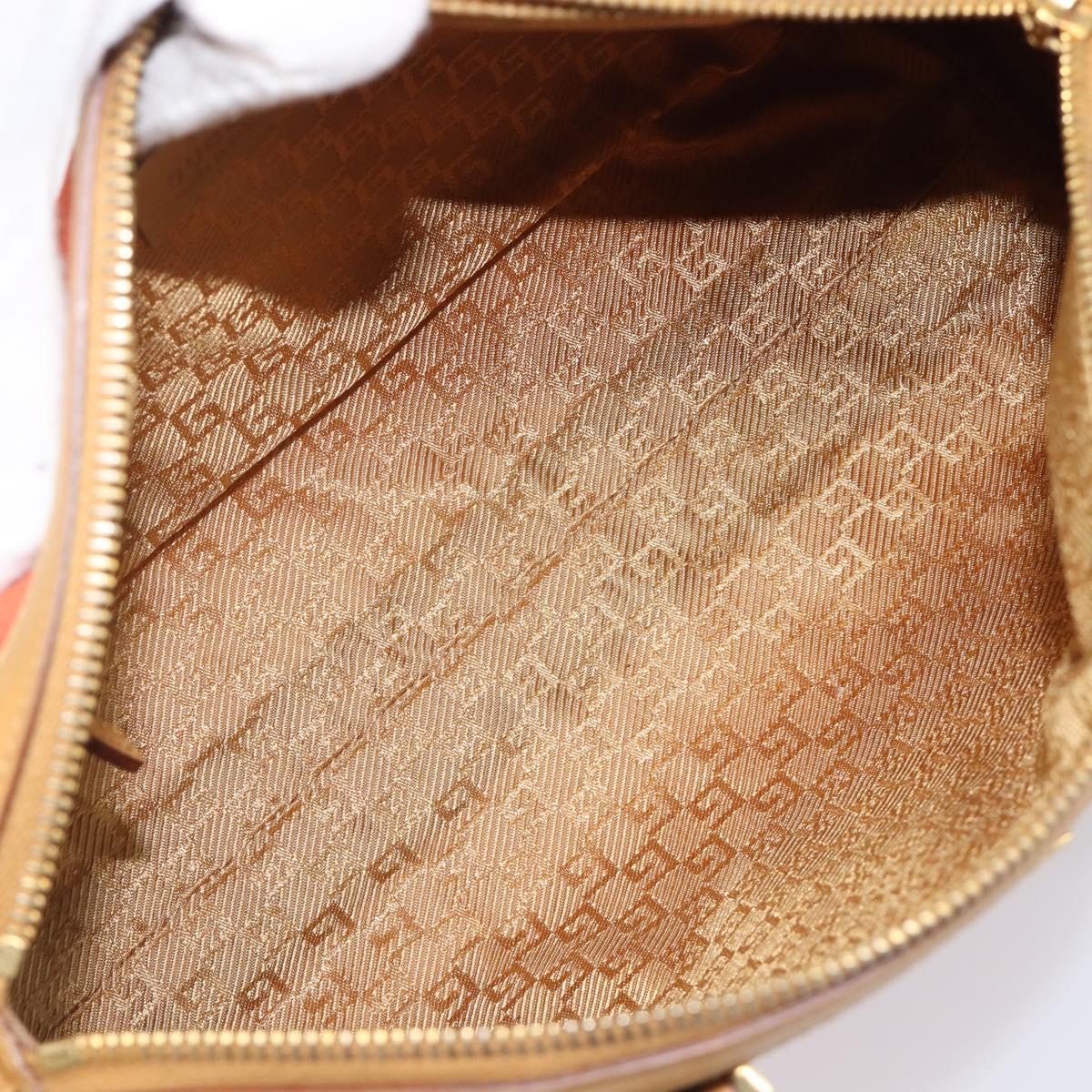 GUCCI Hand Bag Suede Orange Gold Tone 000 0851 Auth SW2761