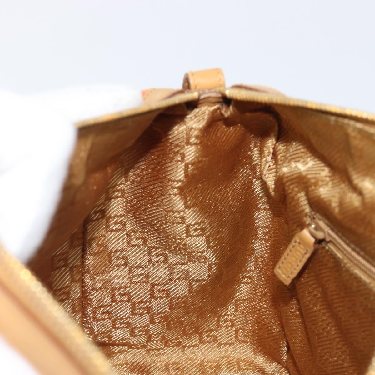 GUCCI Hand Bag Suede Orange Gold Tone 000 0851 Auth SW2761