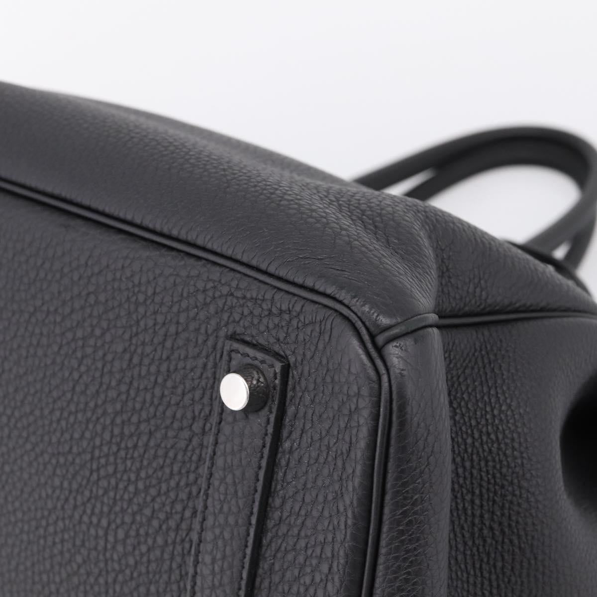 HERMES Birkin 35 Hand Bag Togo leather Black Silver Auth SW2762SM