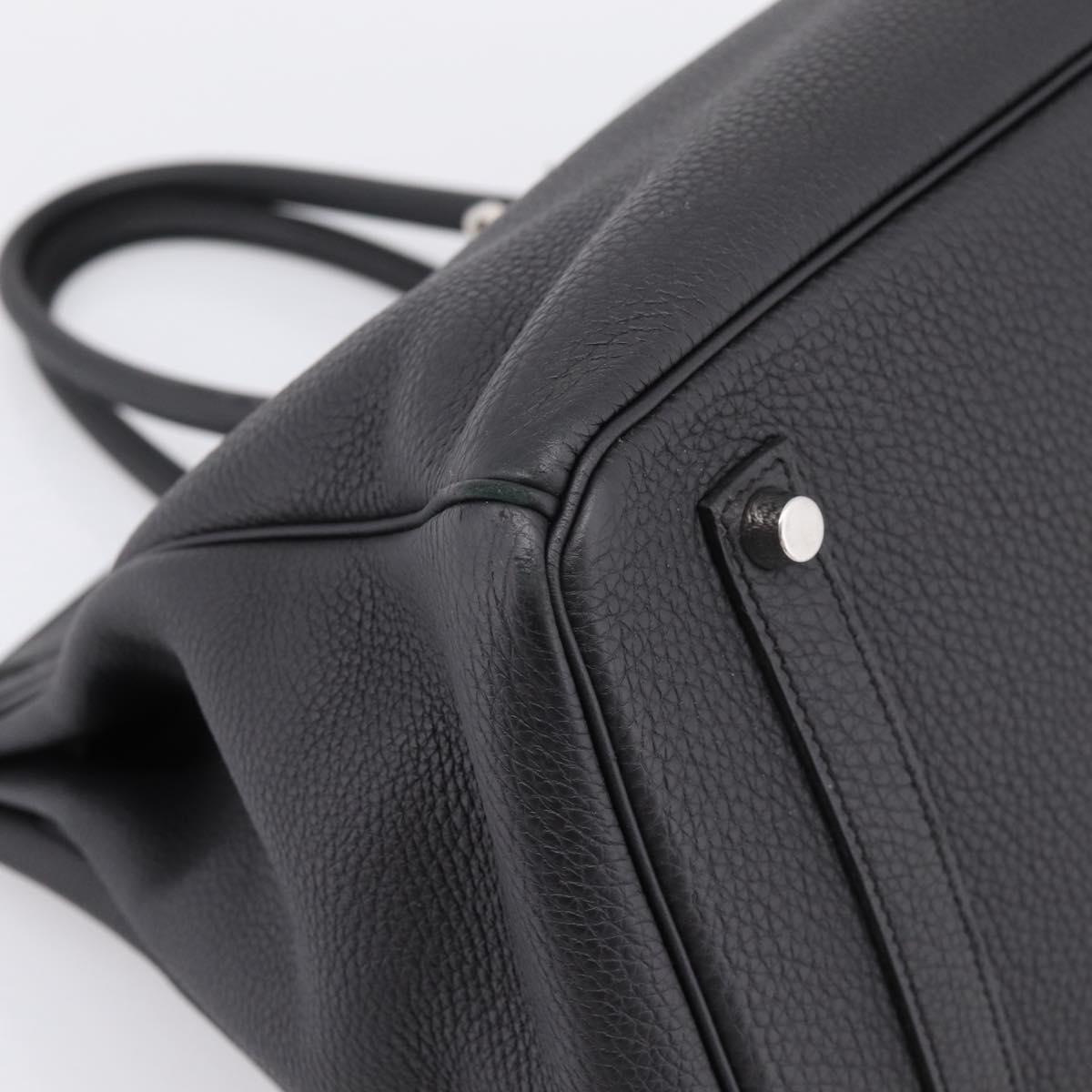 HERMES Birkin 35 Hand Bag Togo leather Black Silver Auth SW2762SM