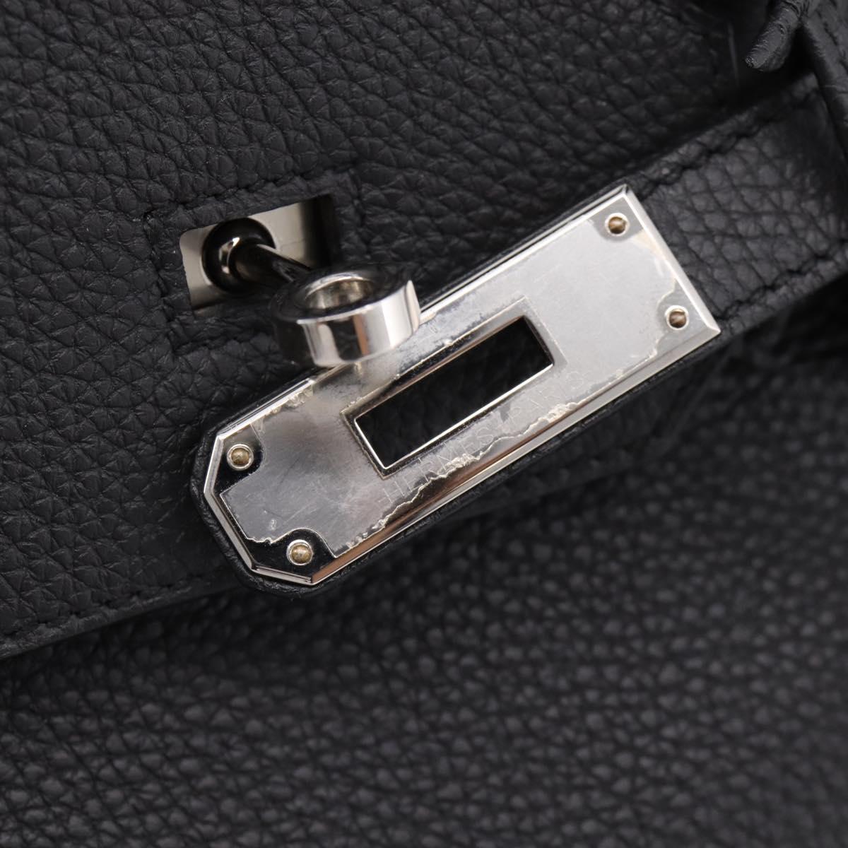 HERMES Birkin 35 Hand Bag Togo leather Black Silver Auth SW2762SM