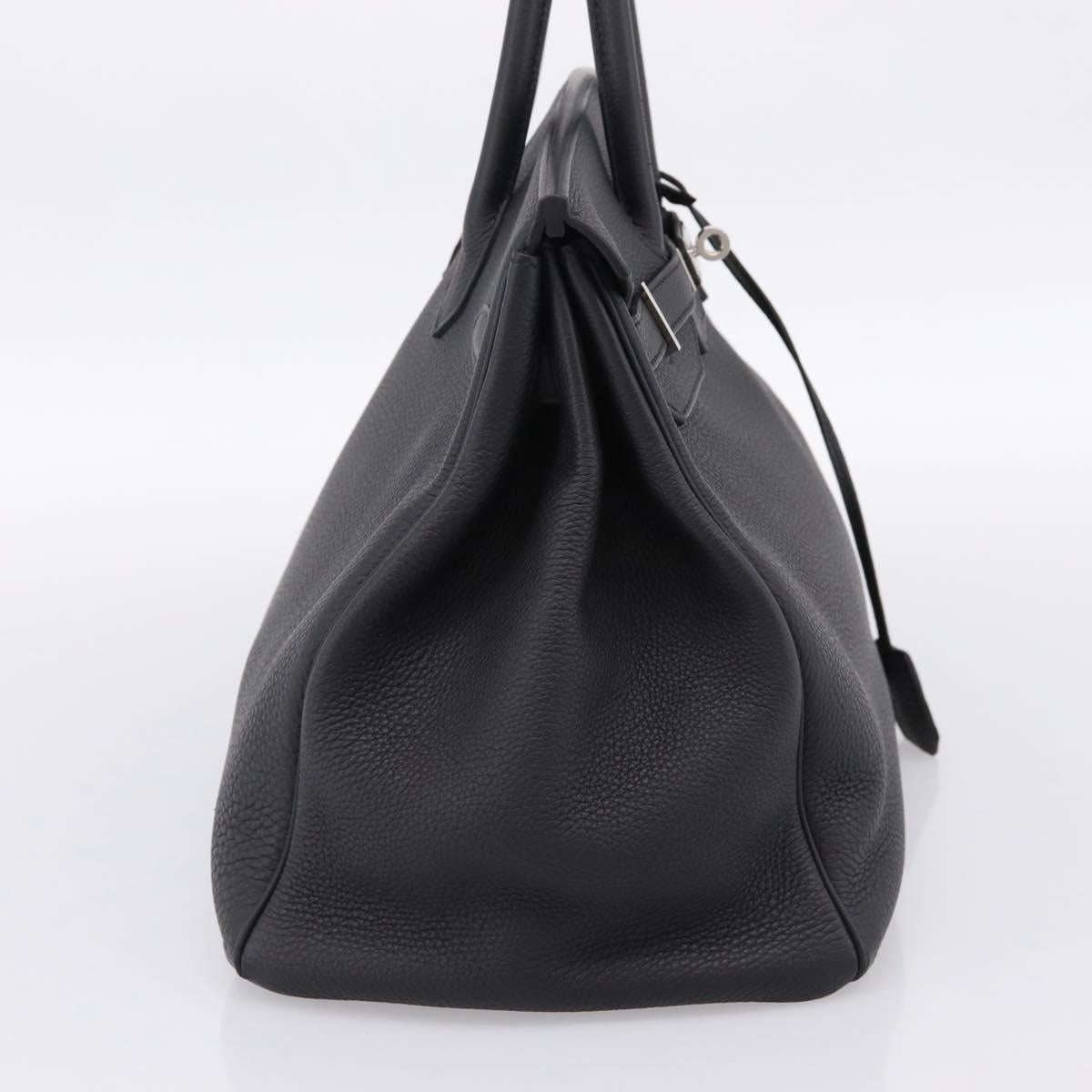 HERMES Birkin 35 Hand Bag Togo leather Black Silver Auth SW2762SM