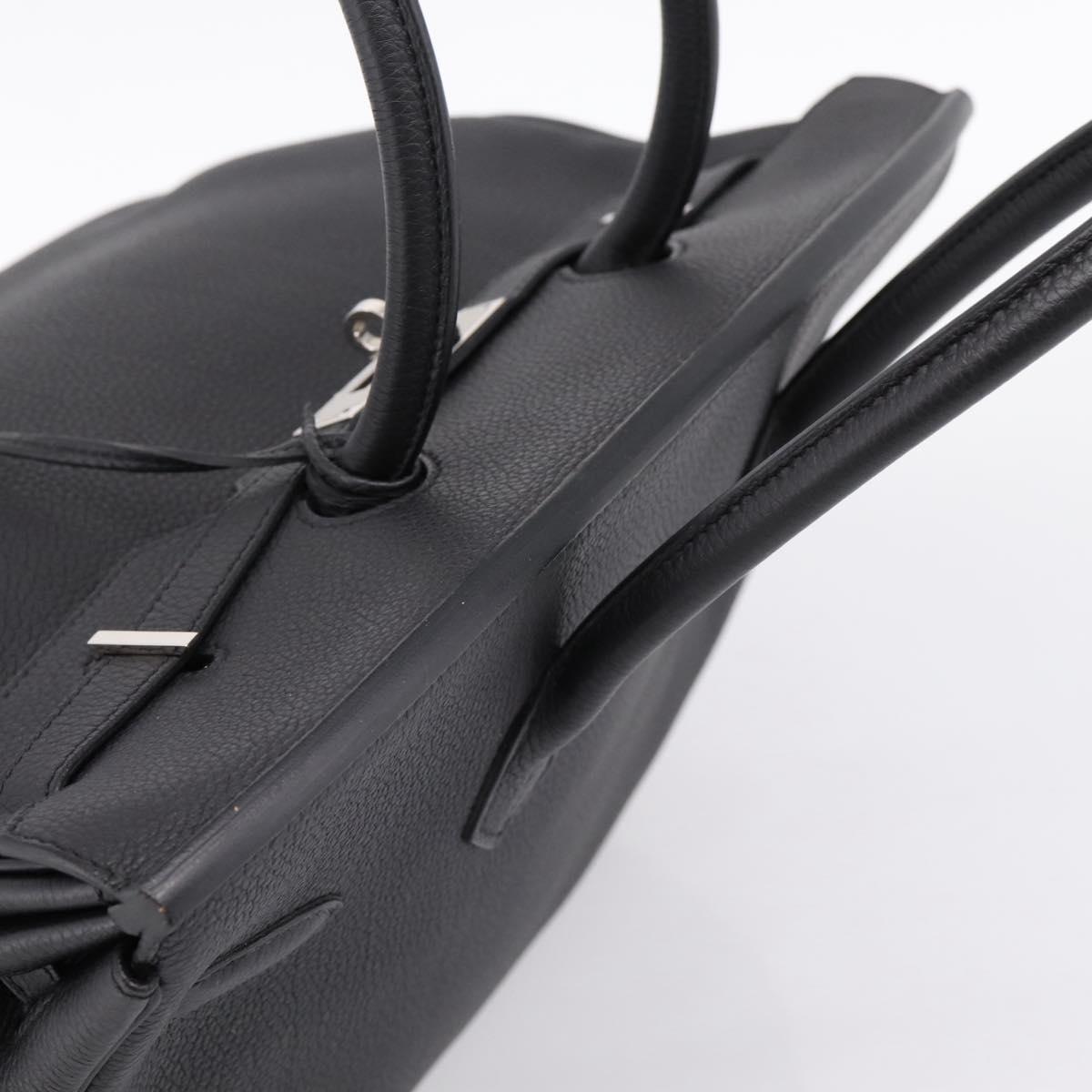 HERMES Birkin 35 Hand Bag Togo leather Black Silver Auth SW2762SM