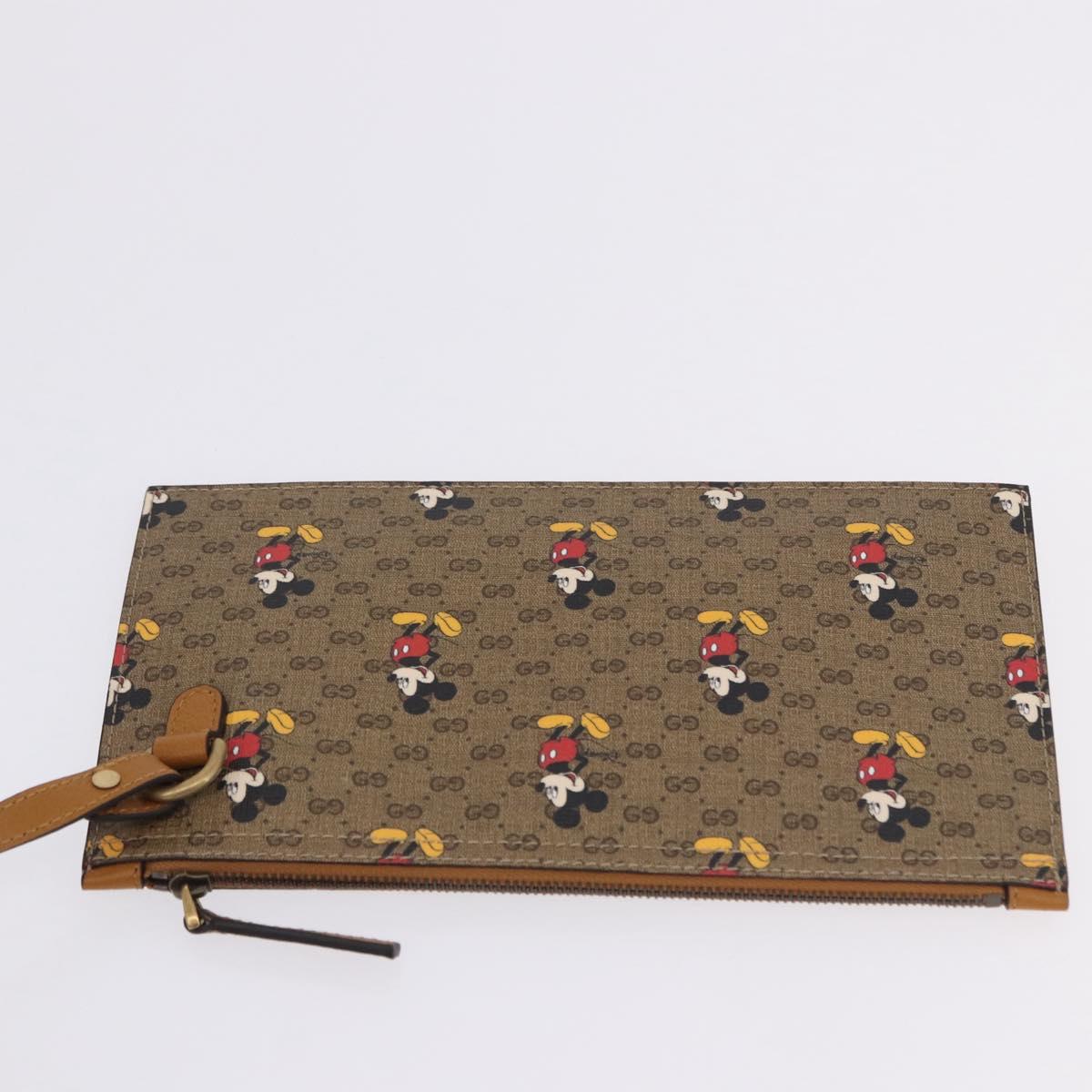 GUCCI x Disney Micro GG Supreme Tote Bag PVC Beige Gold 547947 Auth SW2763SM