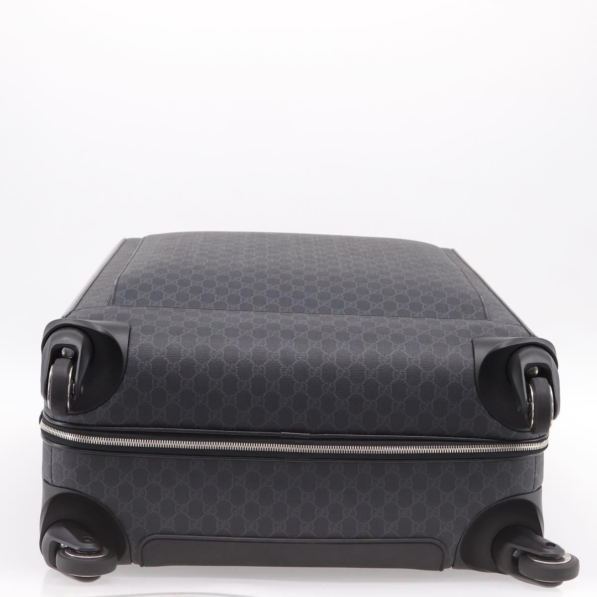 GUCCI GG Supreme Large Trolley Travel Bag Carry Case PVC Black Auth SW2765SAM
