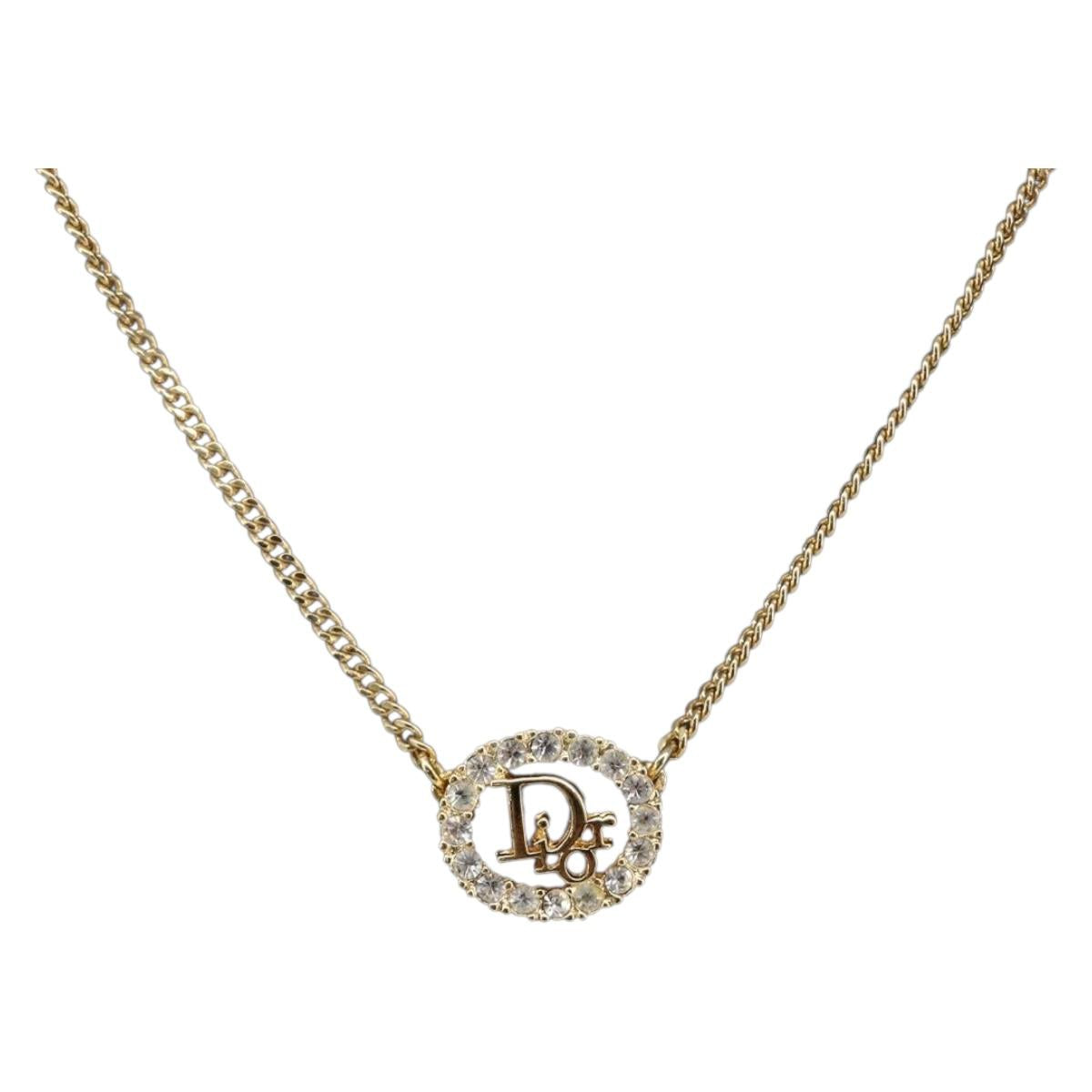 Christian Dior Necklace metal Gold Tone Auth SW2795V