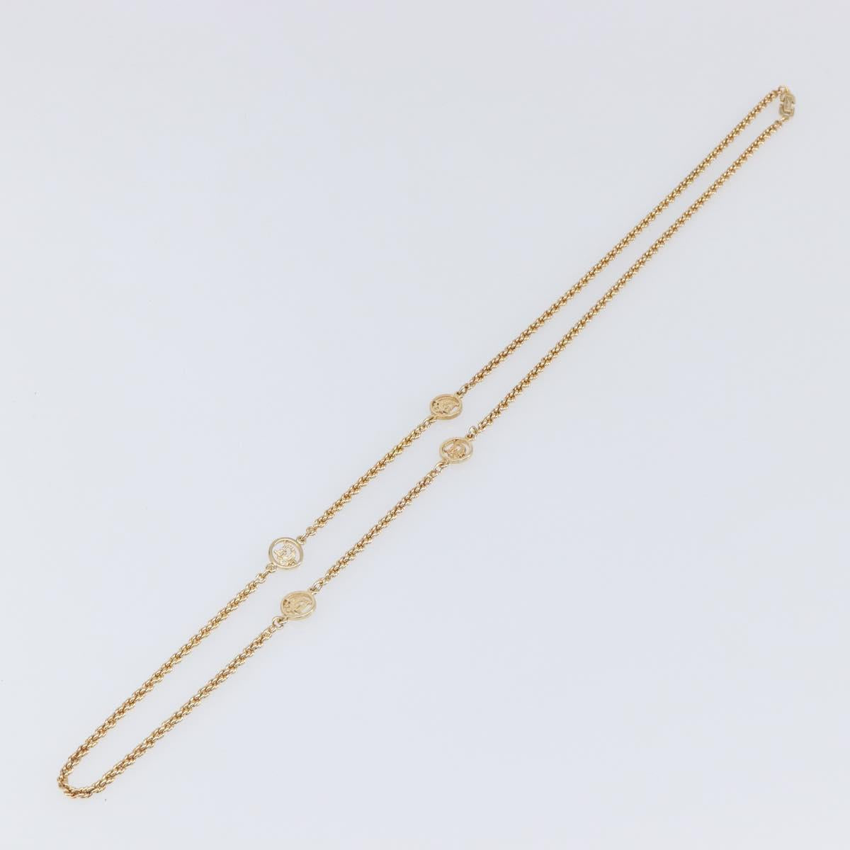 Christian Dior Necklace metal Gold Tone Auth SW2796V