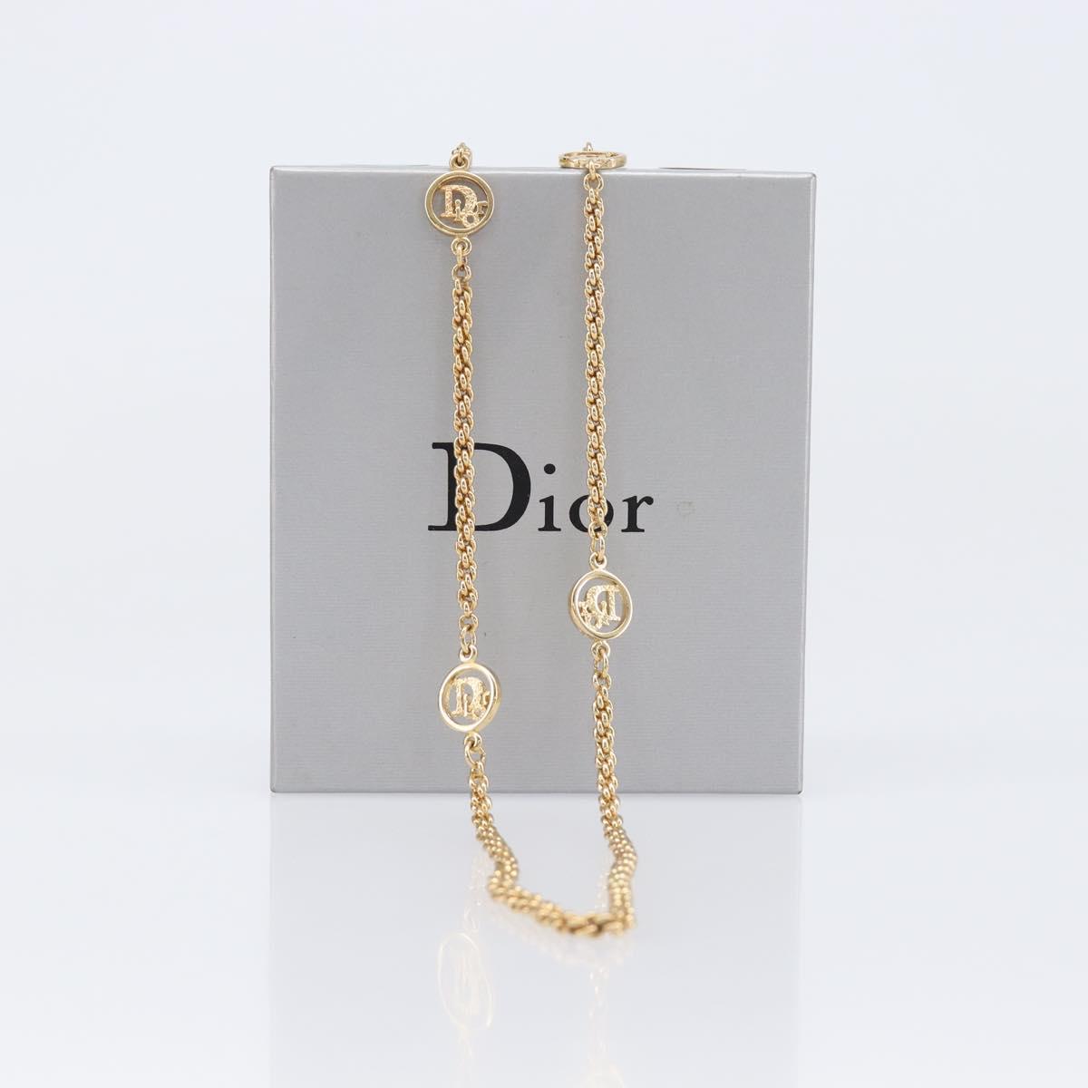 Christian Dior Necklace metal Gold Tone Auth SW2796V