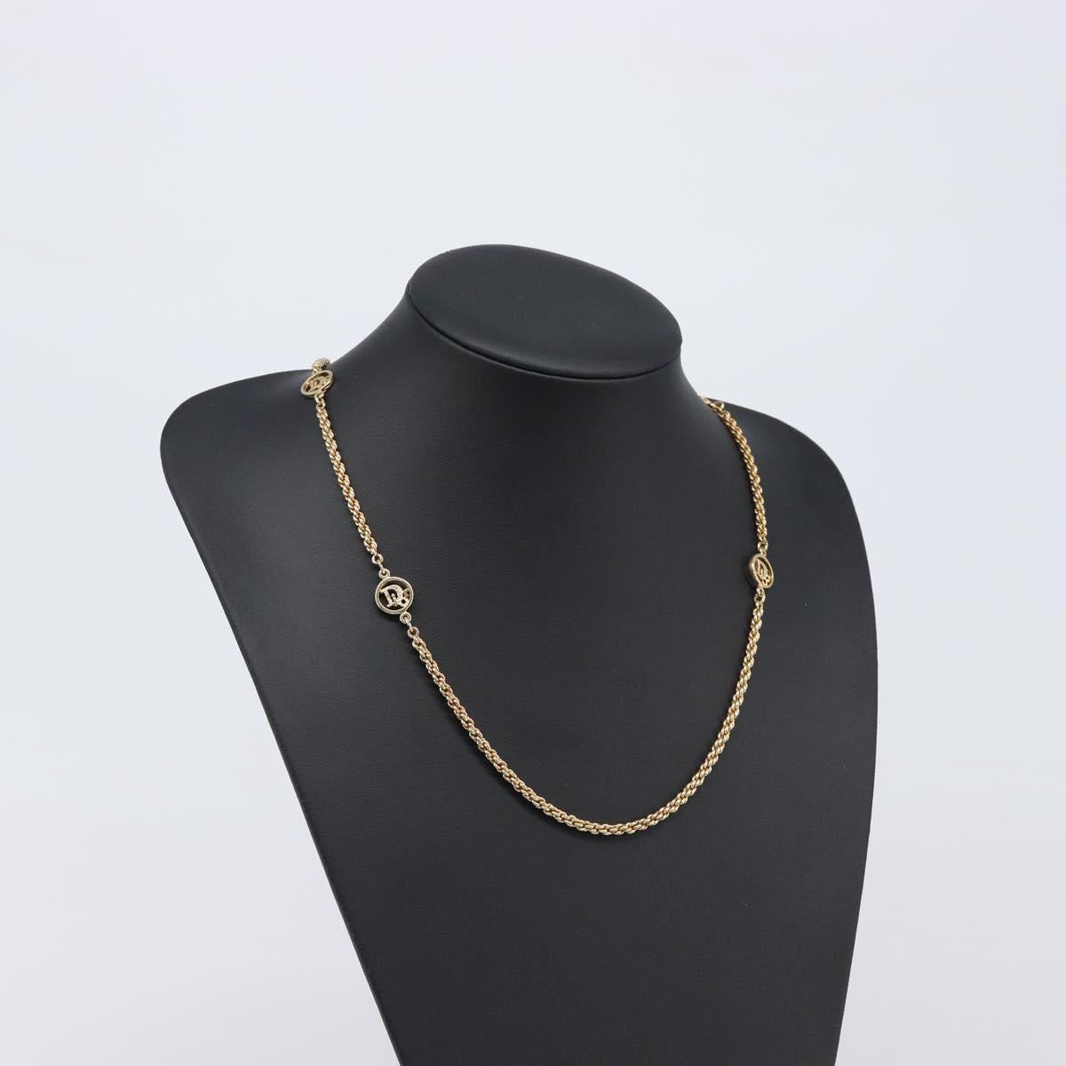Christian Dior Necklace metal Gold Tone Auth SW2796V