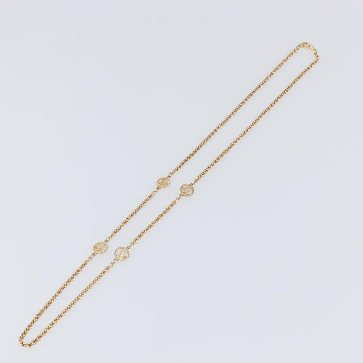 Christian Dior Necklace metal Gold Tone Auth SW2796V