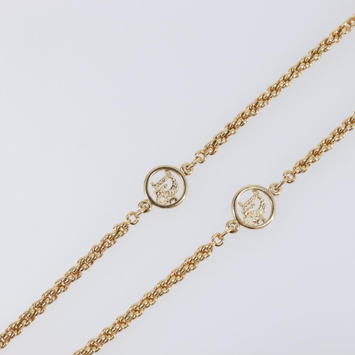 Christian Dior Necklace metal Gold Tone Auth SW2796V