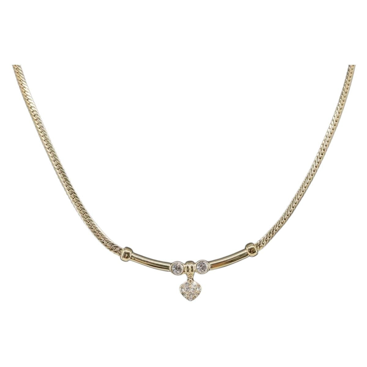 Christian Dior Necklace metal Gold Auth SW2798V