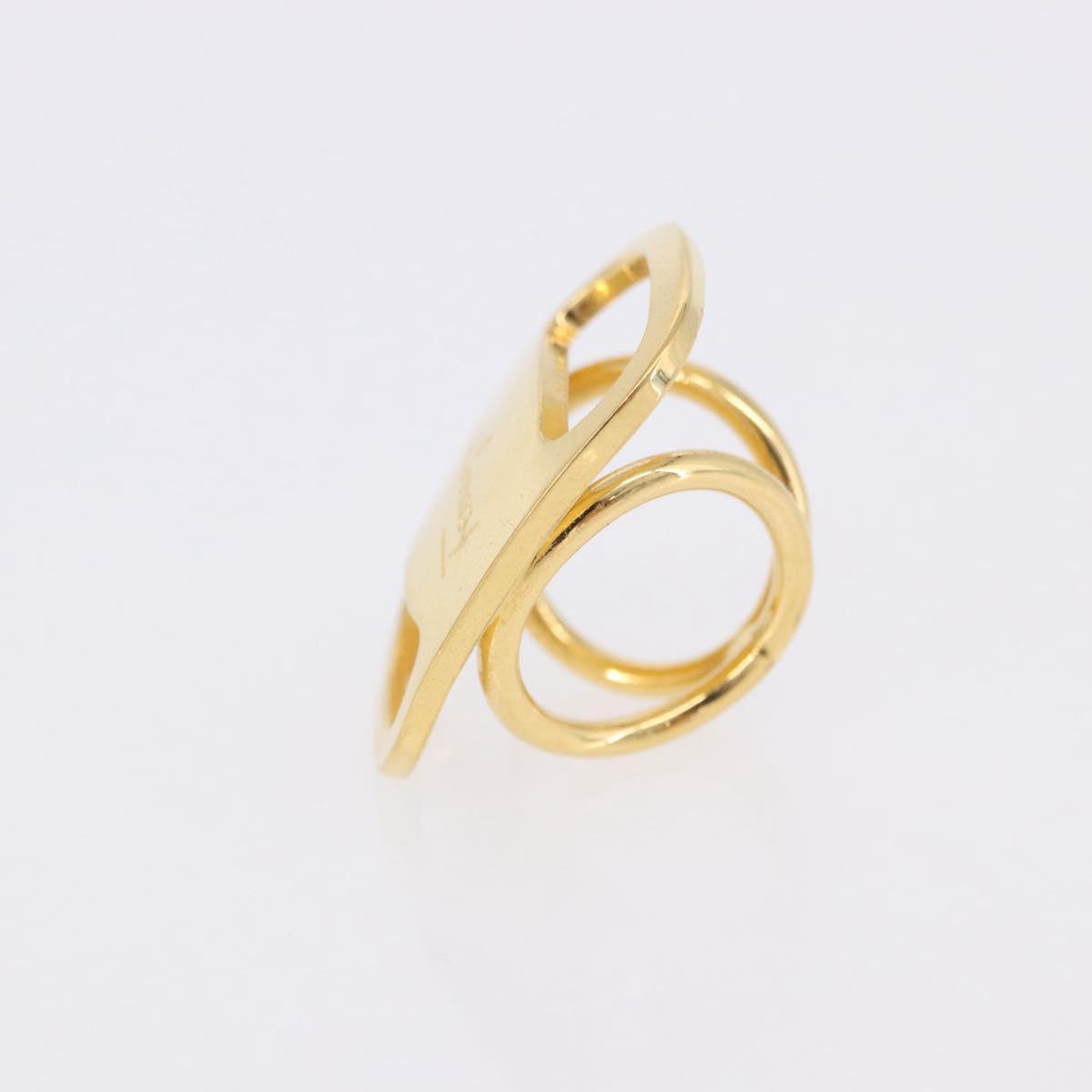 Salvatore Ferragamo Vala Scarf Ring metal Gold Auth SW2799A