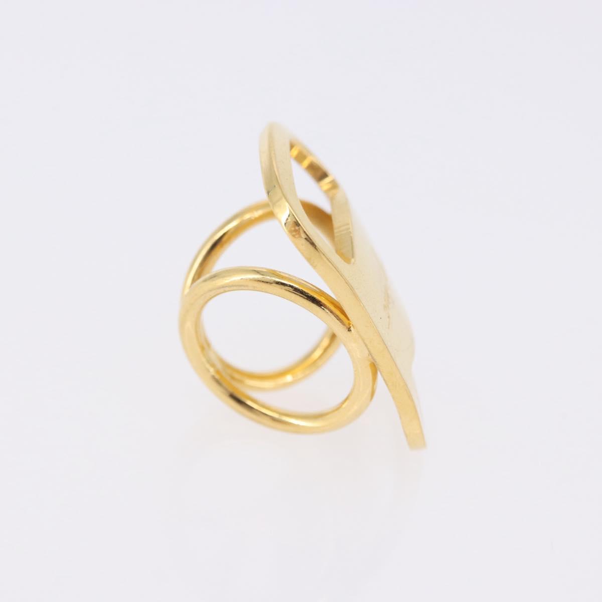 Salvatore Ferragamo Vala Scarf Ring metal Gold Auth SW2799A