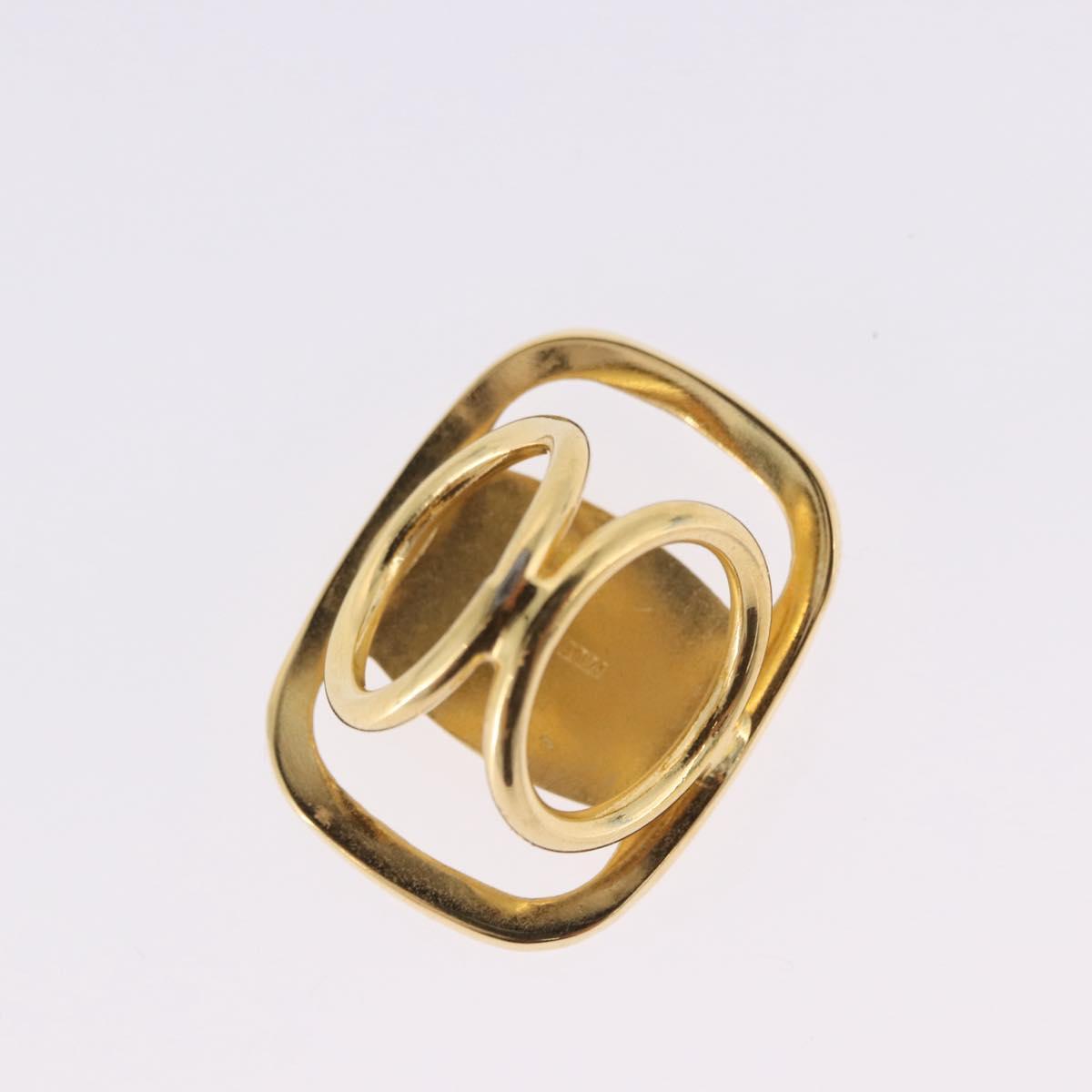 Salvatore Ferragamo Vala Scarf Ring metal Gold Auth SW2799A