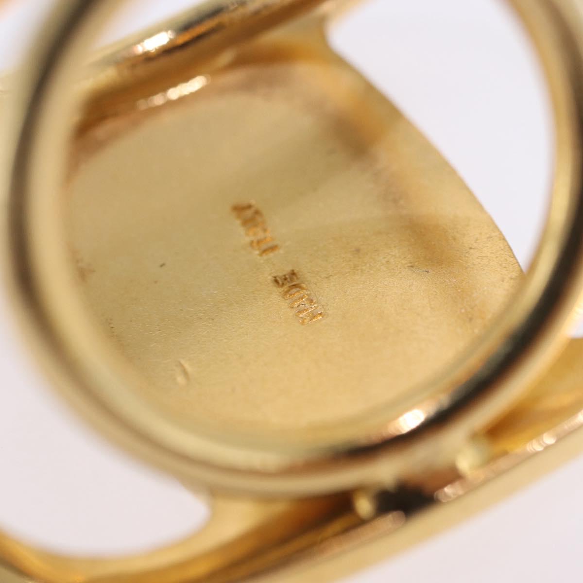 Salvatore Ferragamo Vala Scarf Ring metal Gold Auth SW2799A