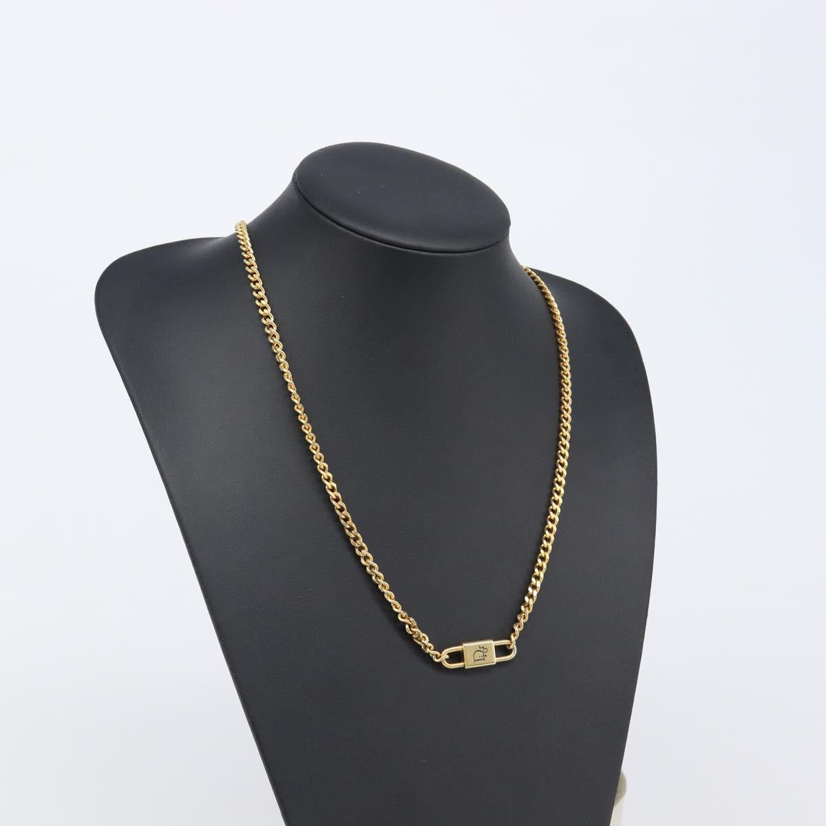Christian Dior Necklace metal Gold Tone Auth SW2801
