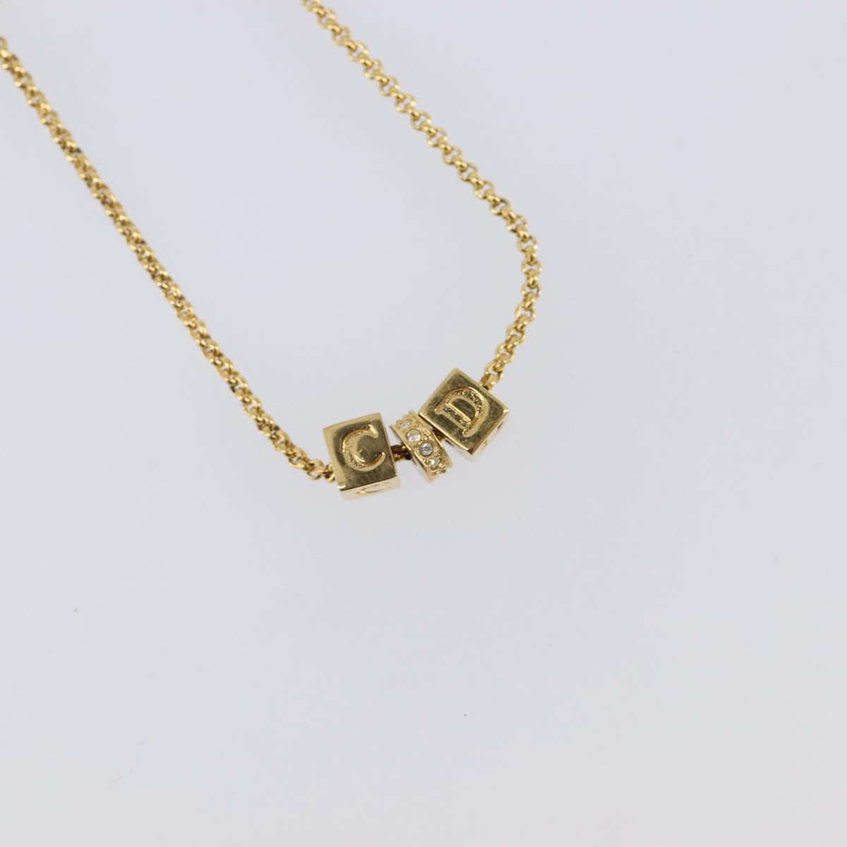 Christian Dior Necklace metal 3 Set Gold Auth SW2804