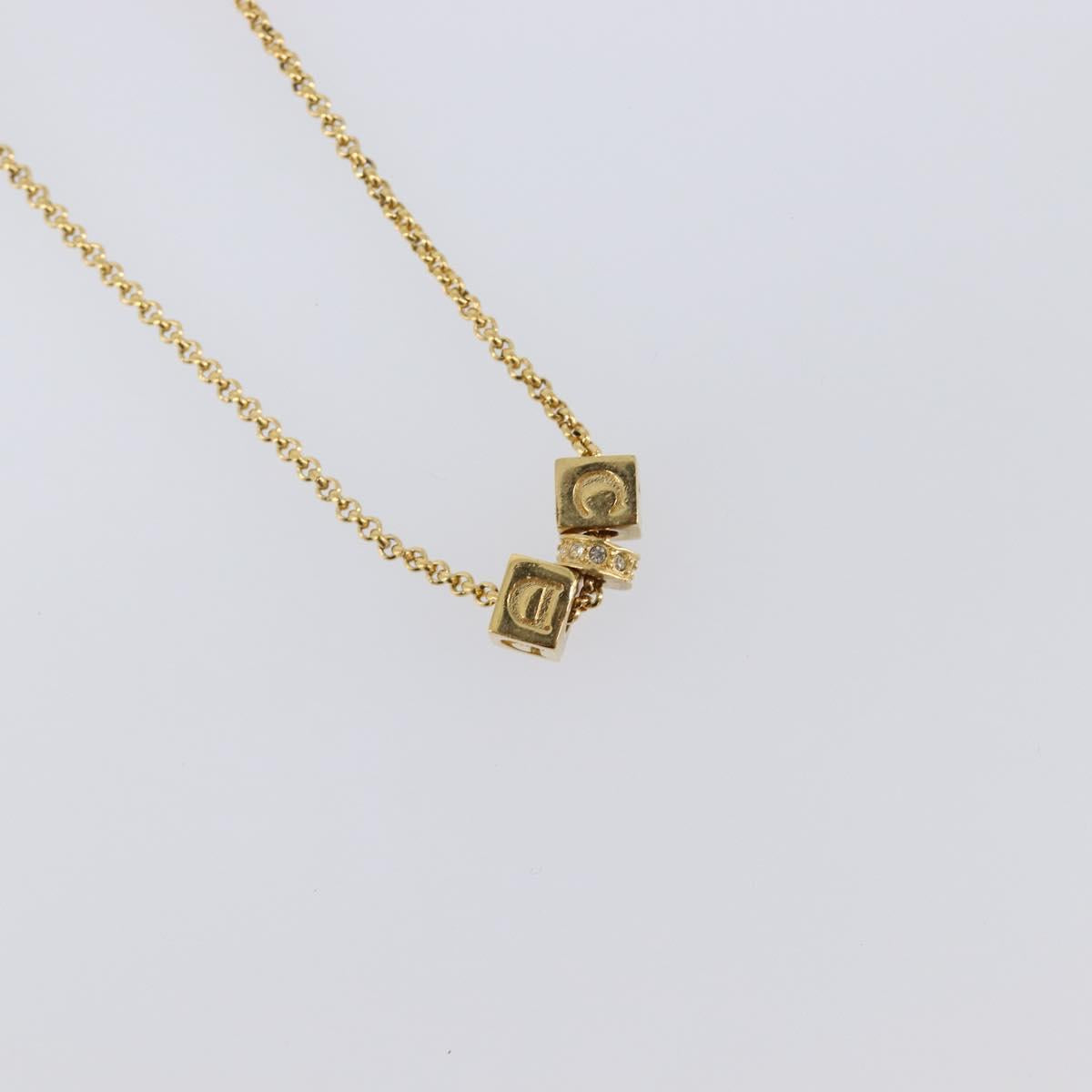 Christian Dior Necklace metal 3 Set Gold Auth SW2804